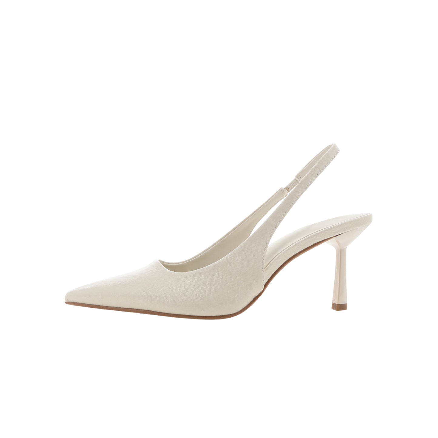 Bone Classic Pointed-Toe Slip-On Slingback Kitten Heels