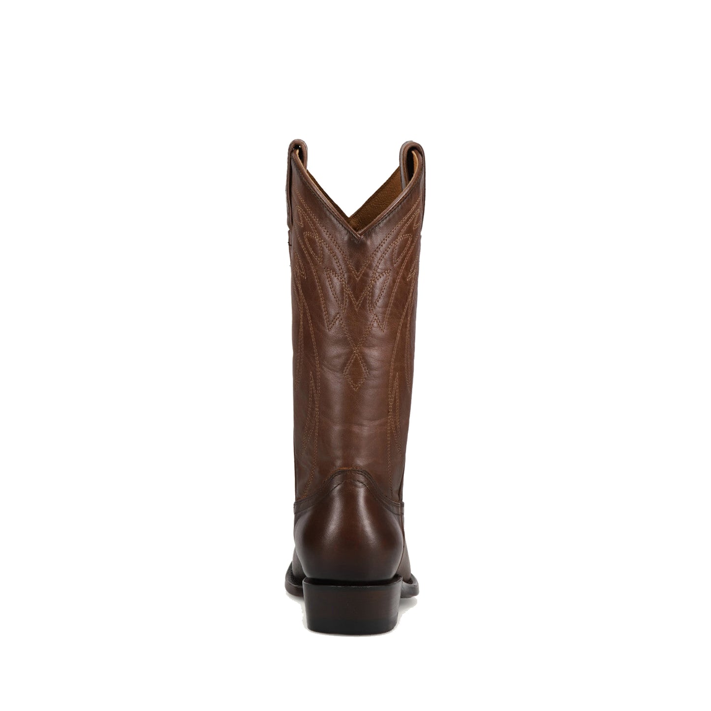 Dark Brown Almond-Toe Chic Embroidery Western Mid Calf Cowgirl Boots