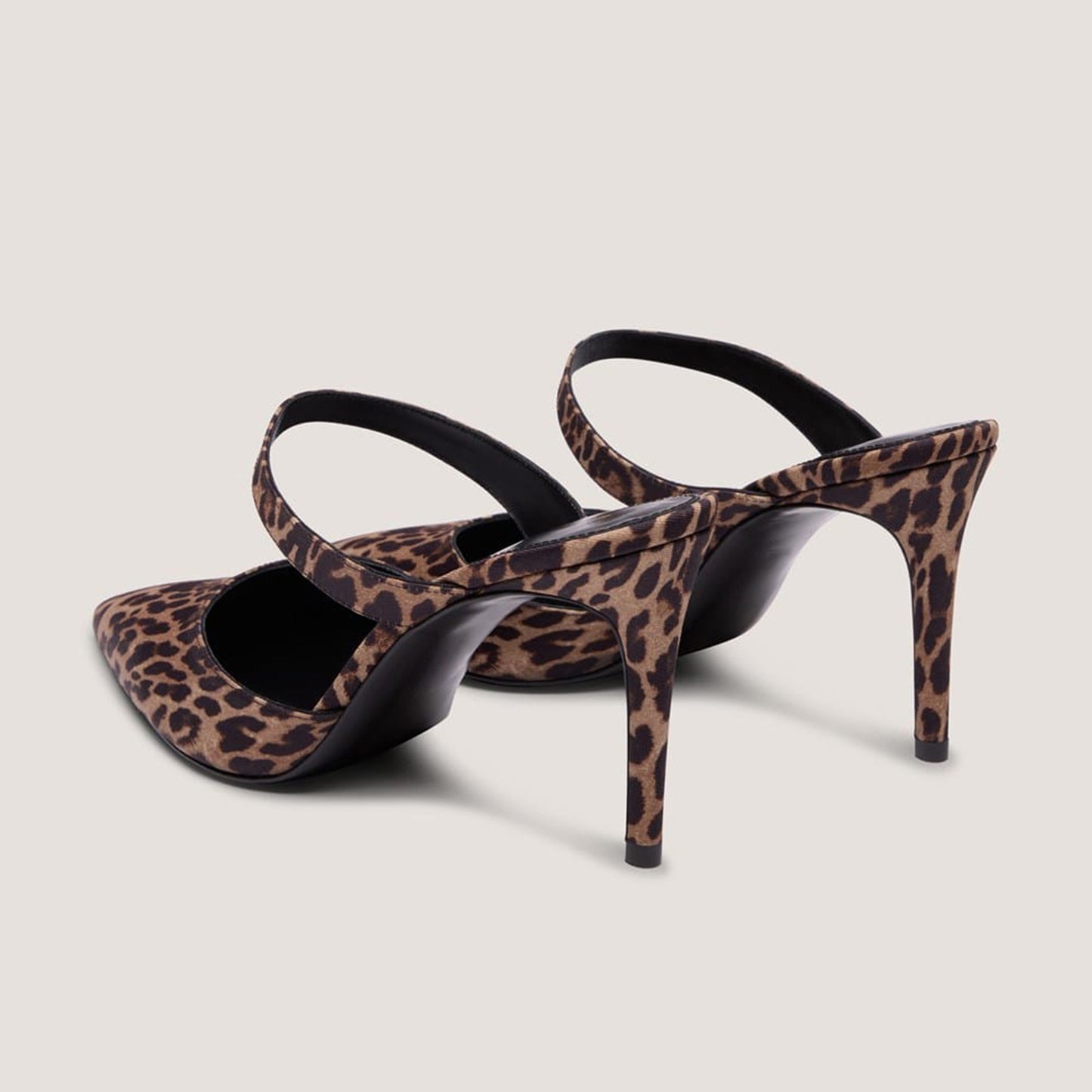 Leopard Pattern Faux Suede Pointed-Toe Middle Strap Slip-On High Heels
