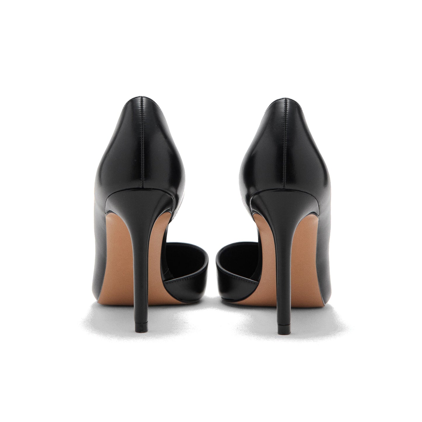 Black Pointed-Toe Slip-On Sleek High Heels Pumps