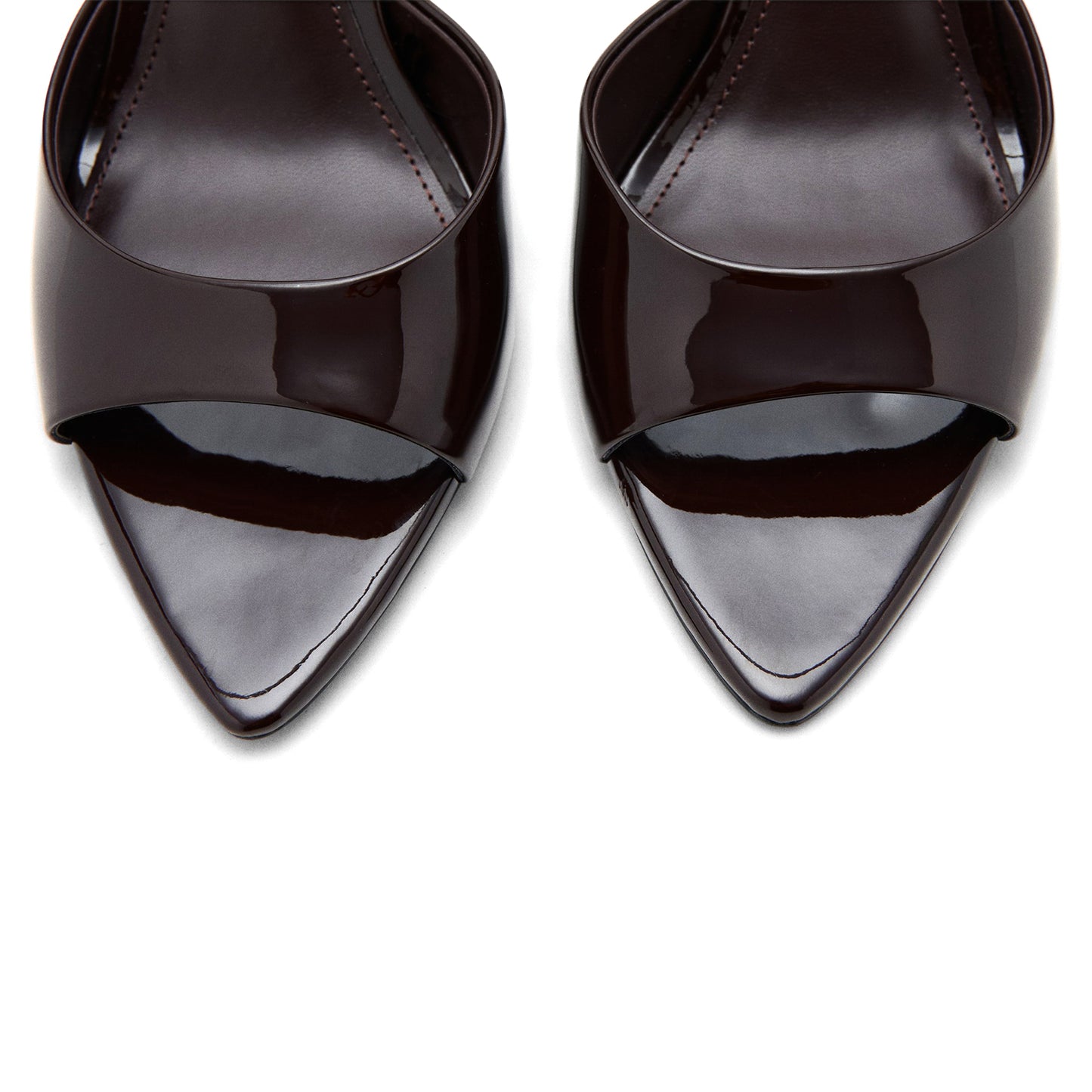 Patent Burgundy Pointed-Toe Slip-On High Heels