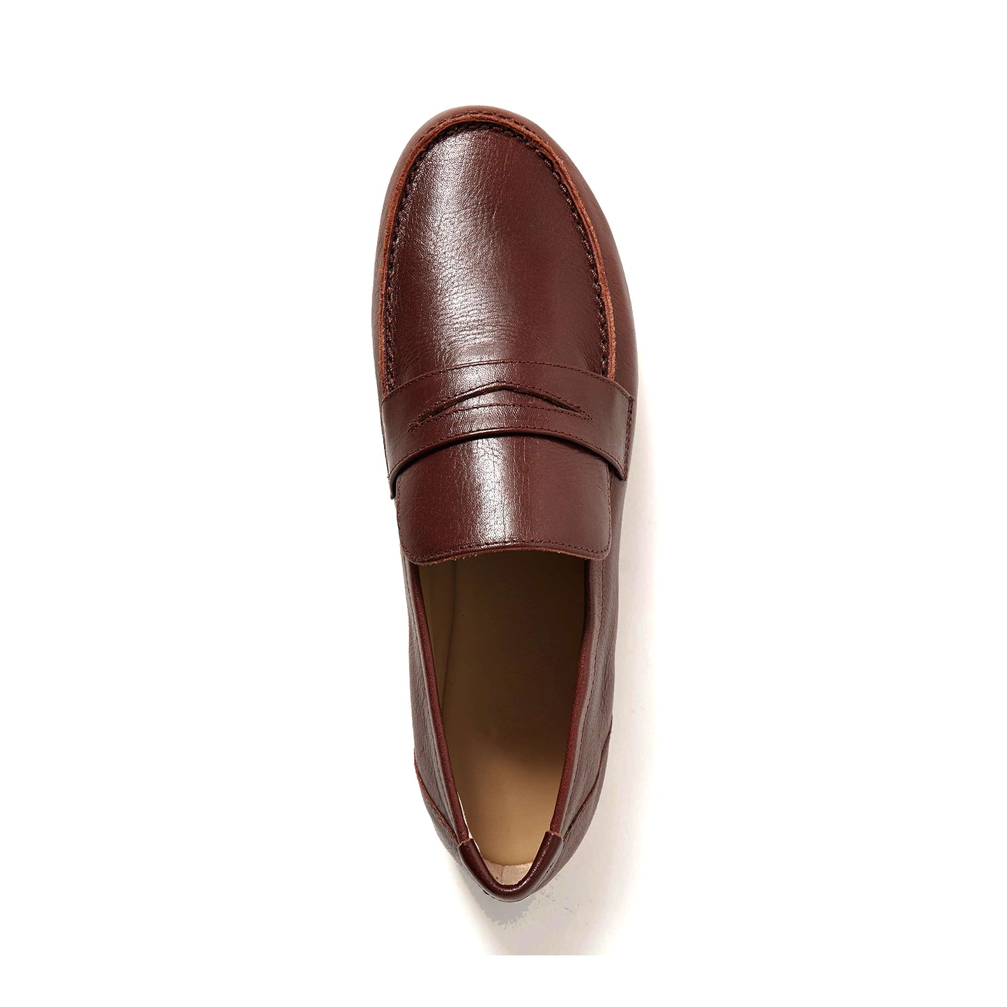 Burgundy Vegan Leather Round-Toe Slip-On Chic Loafers Flats