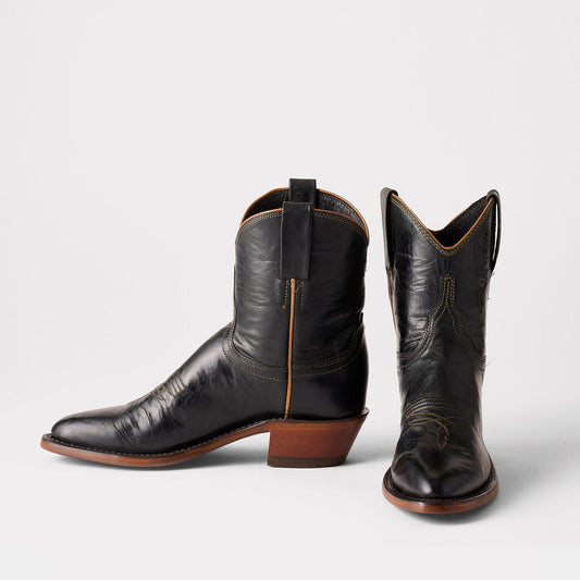 Coffee Snip-Toe Western Ankle Simple Cowgirl Boots