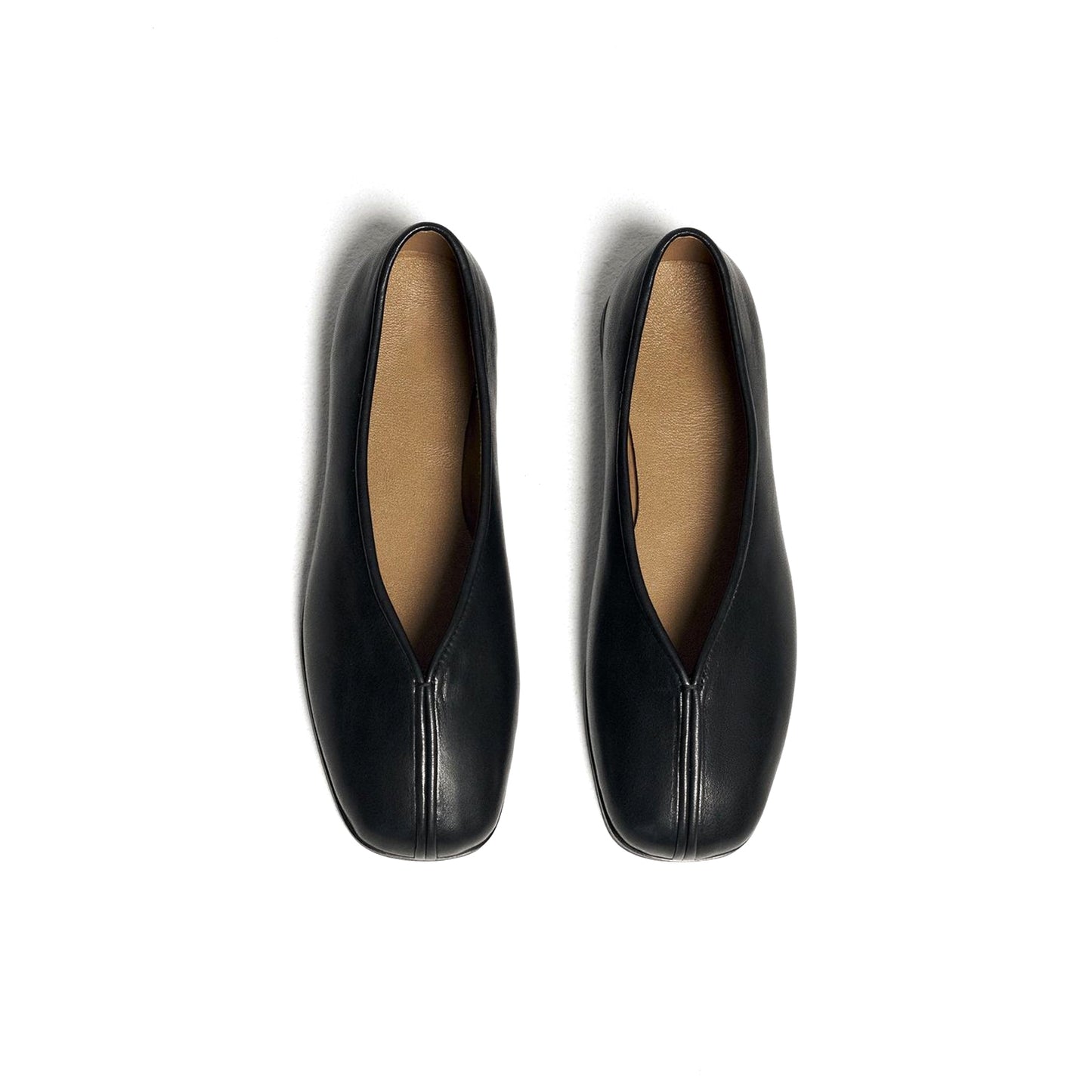Black Square-Toe Ballet Classic Flats