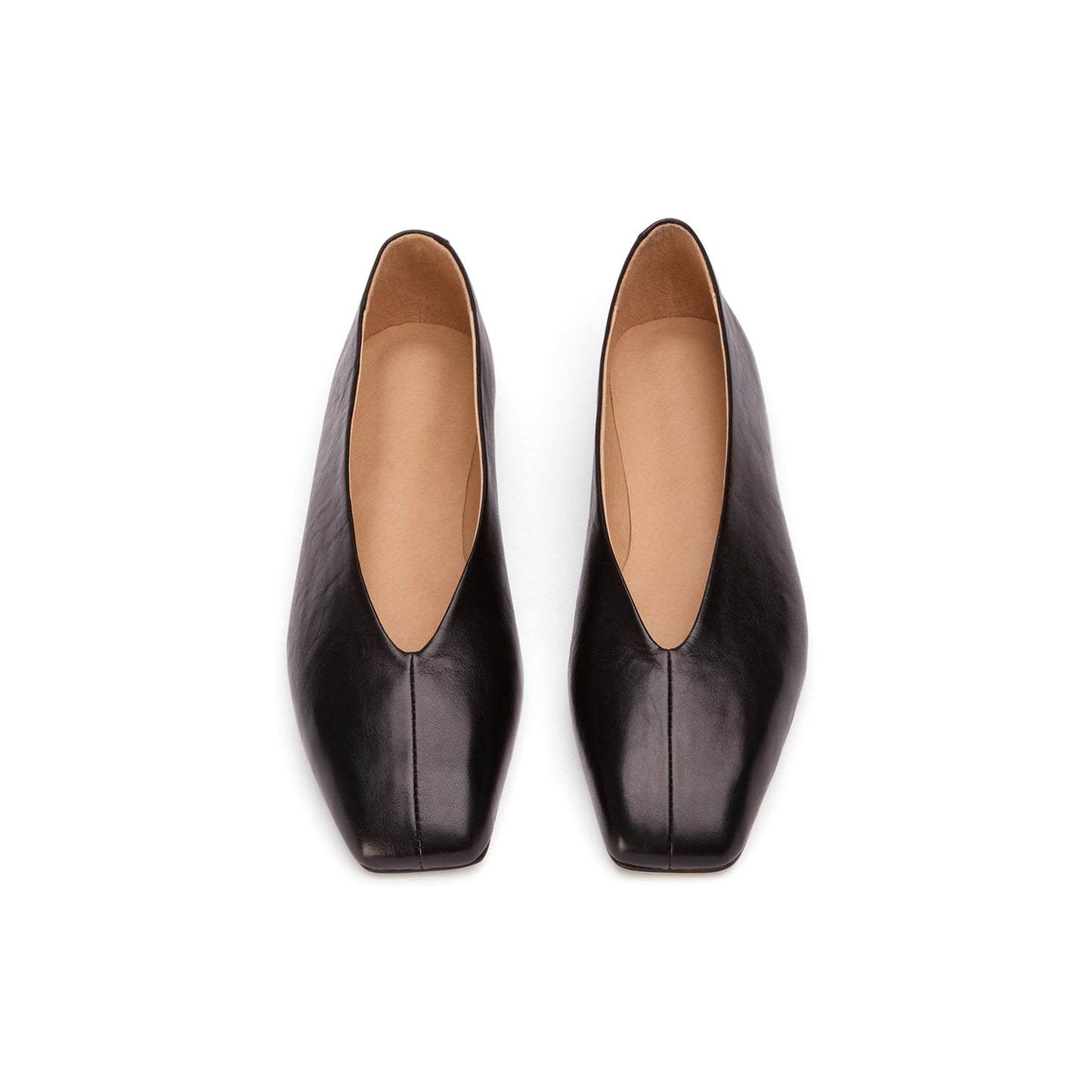 Black Chic Square-Toe Slip-On Flats