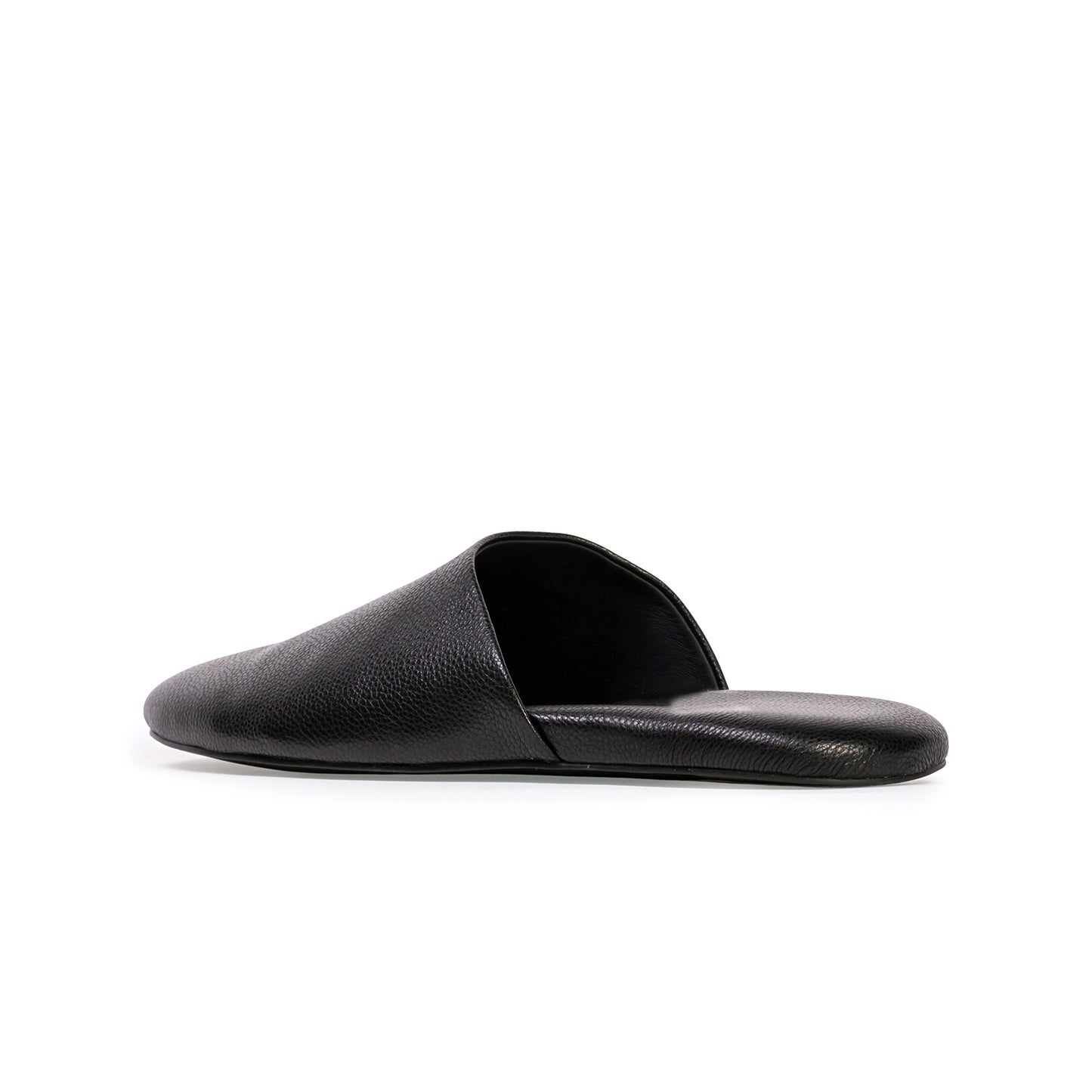 Black Round-Toe Simple Slip-on Backless Ballet Flats
