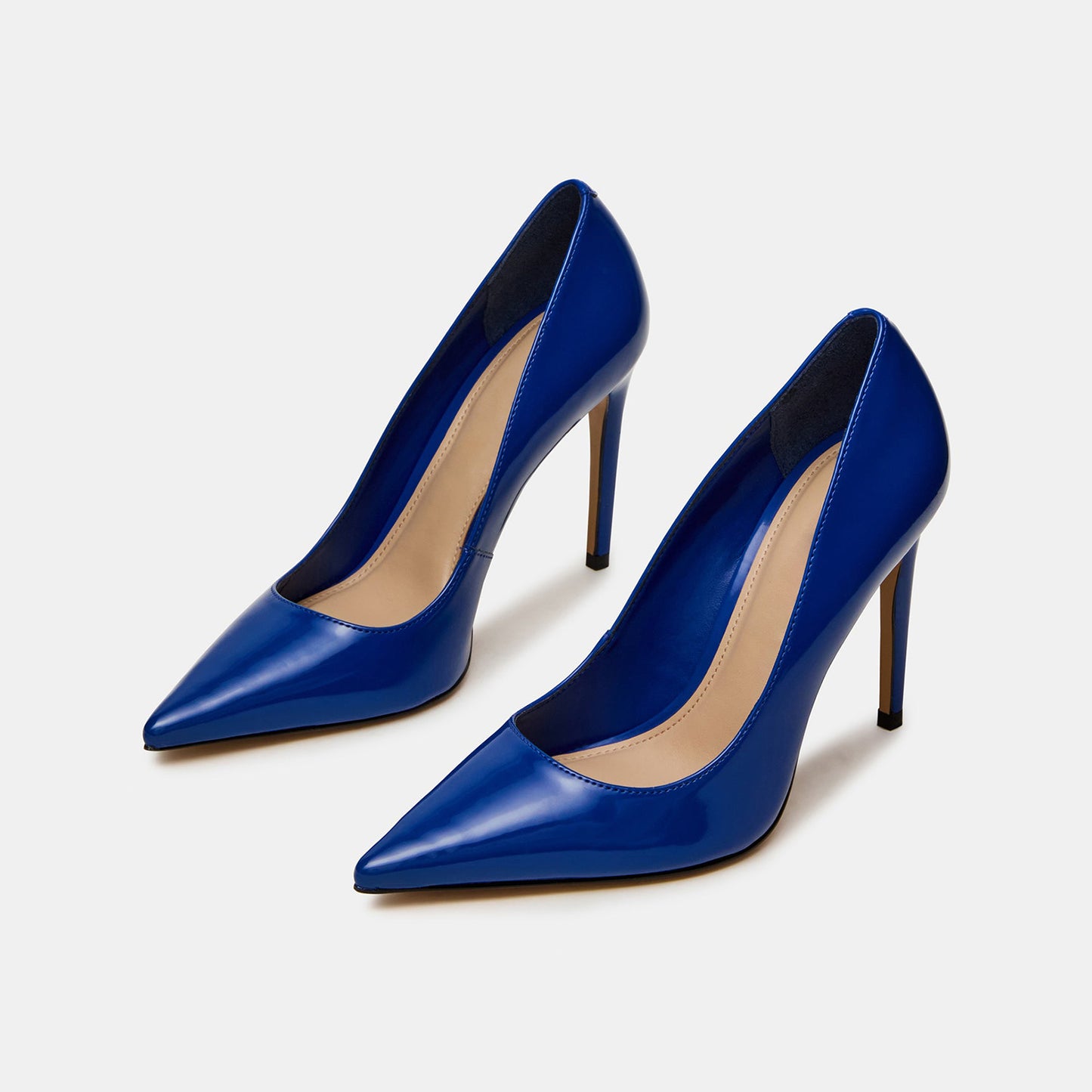 Marine Blue Pointed-Toe Slip-On Classic High Heels