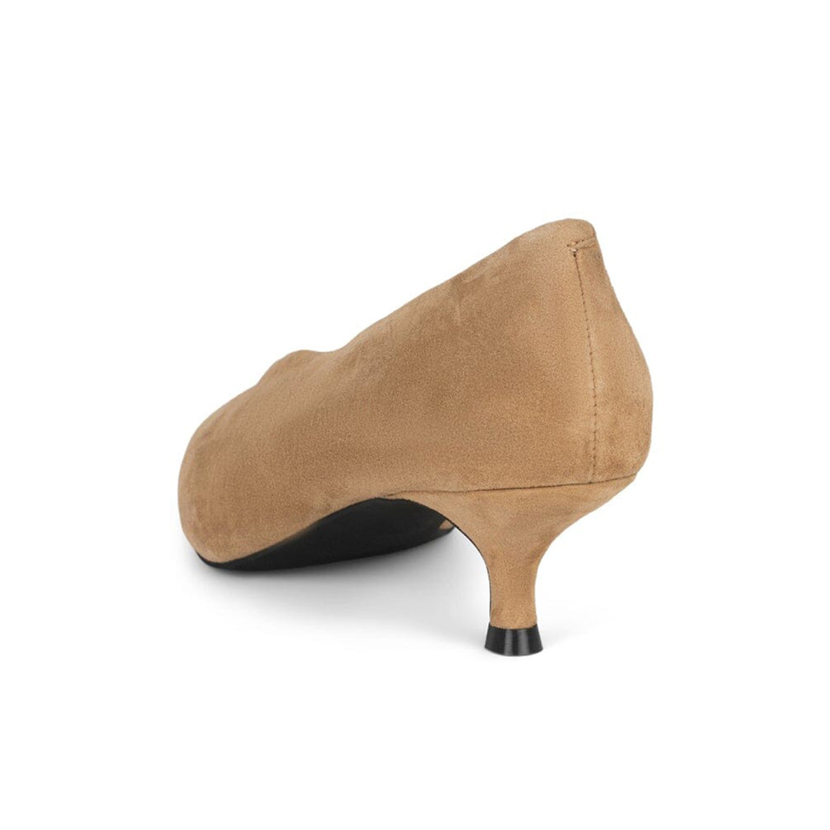 Camel Faux Suede Pointed-Toe Slip-On Chic Kitten Heels