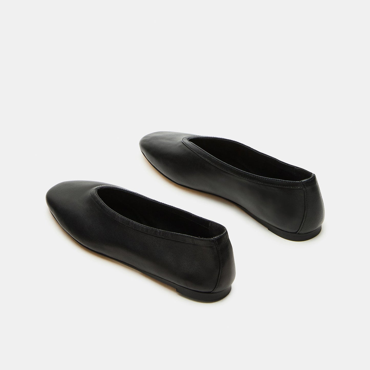 Black Elegant Square-Toe Rhinestone Slip-On Flats