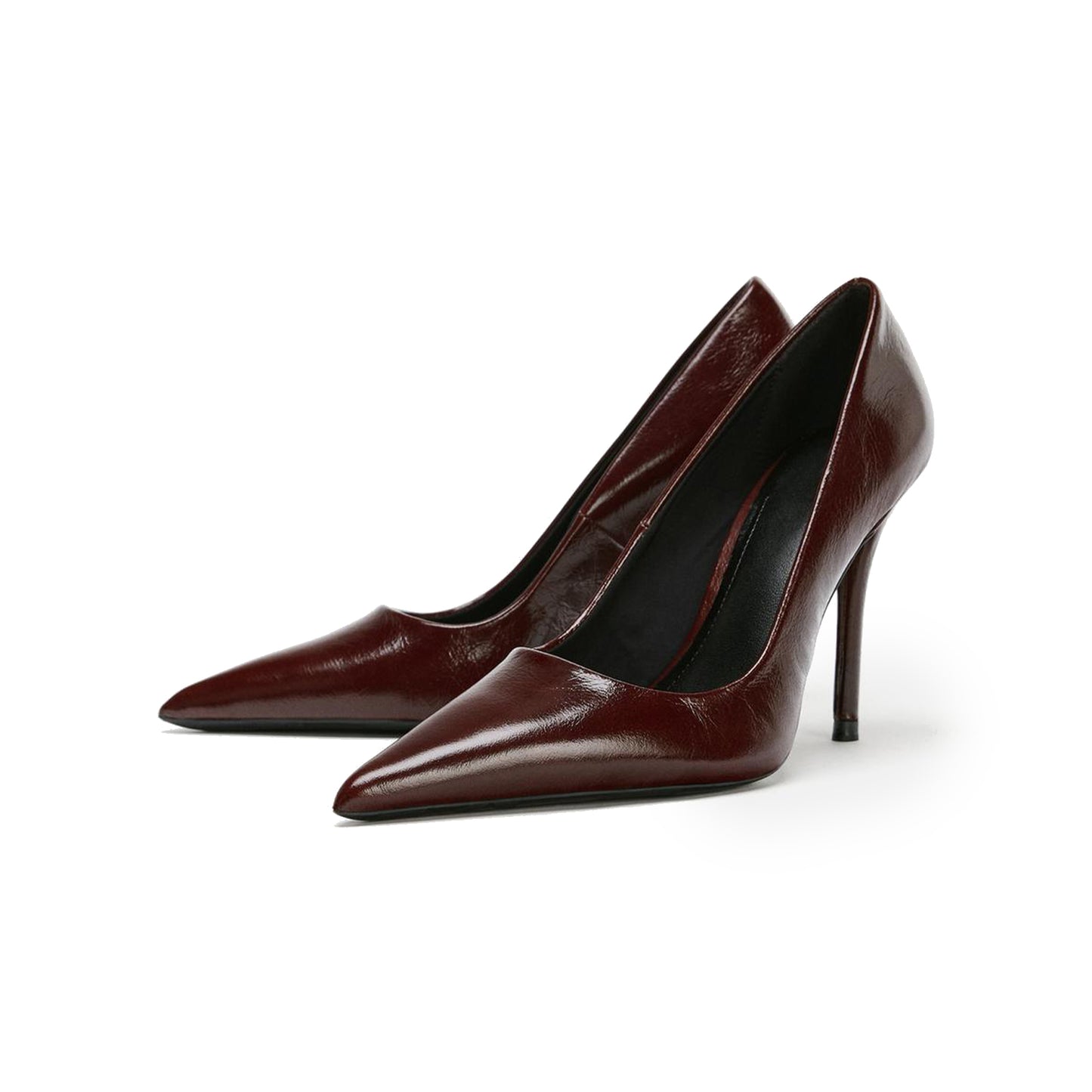 Brown Pointed-Toe Chic Slip-On Simple High Heels