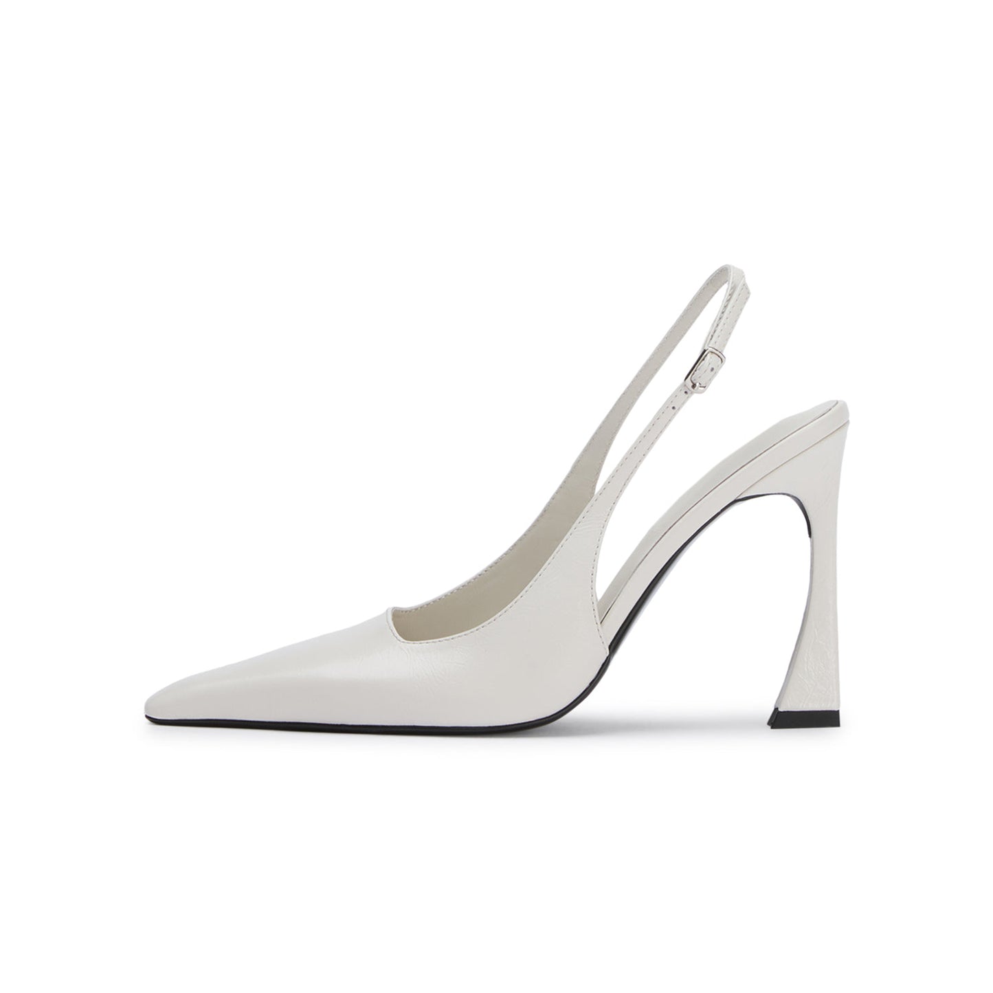 Ivory Pointed-Toe Slingback Pumps High Heels