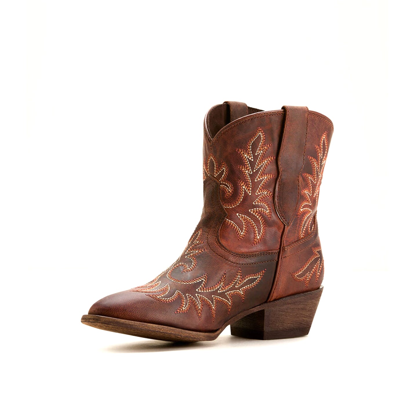 Sienna Round-Toe Stitching Ankle Cowgirl Boots