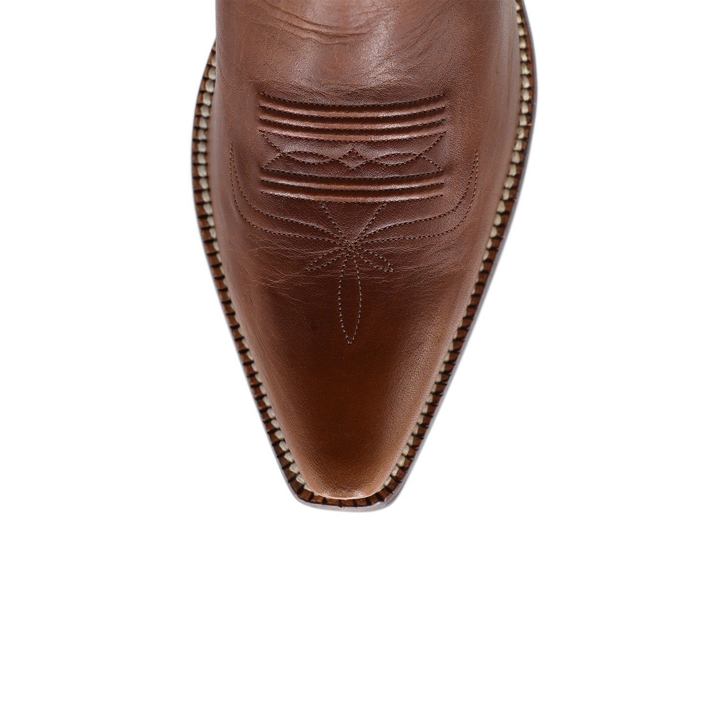 Cognac Snip-Toe Western Inlay Classic Ankle Cowgirl Boots