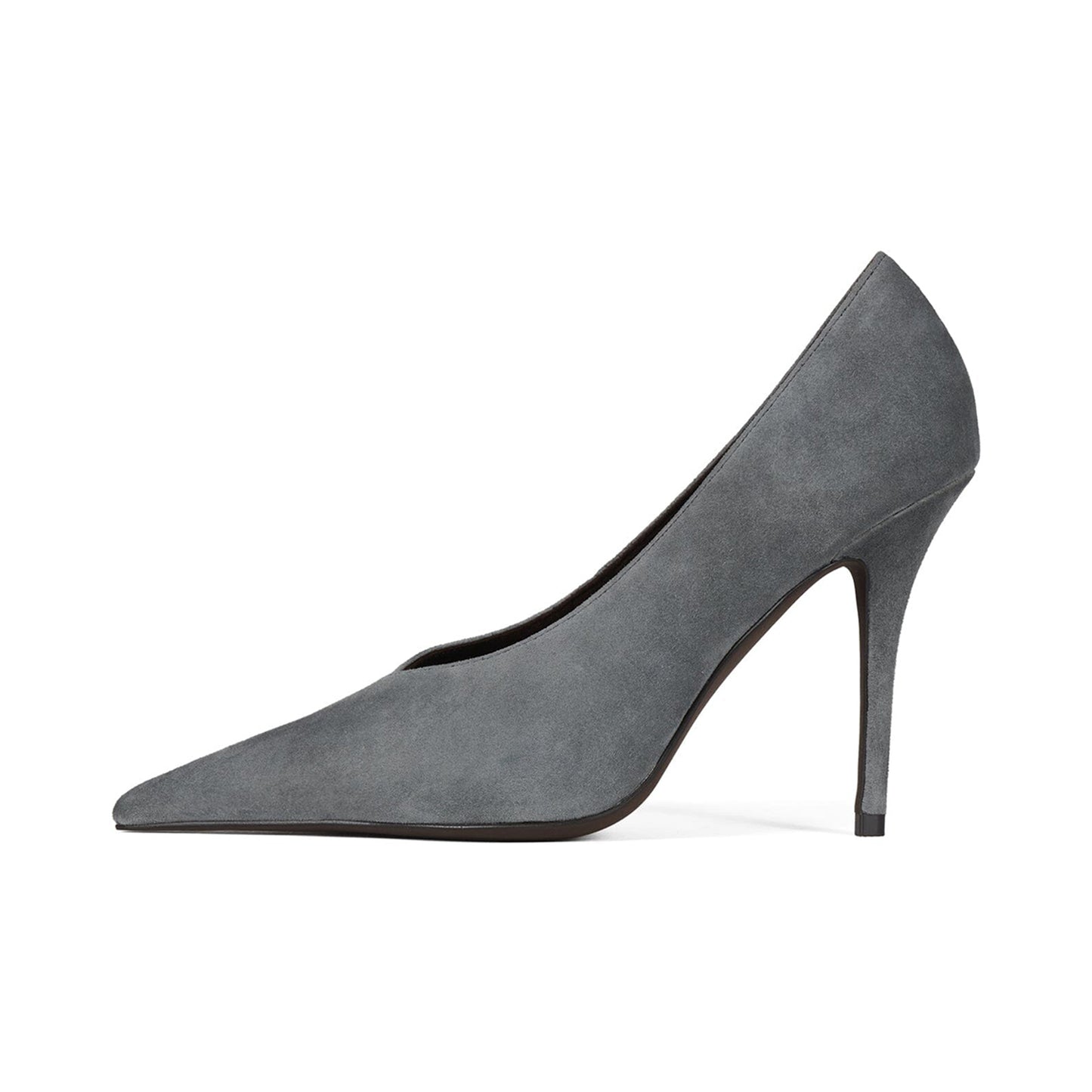 Dusty Blue Faux Suede Pointed-Toe Classic Stiletto High Heels