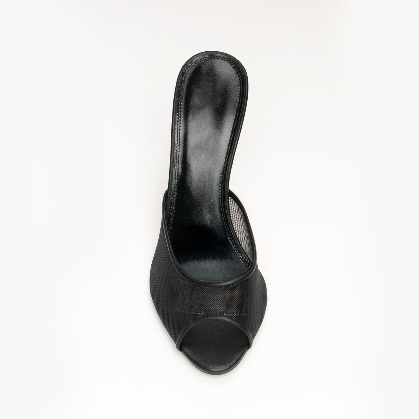 Black Mesh Almond-Toe Backless Simple High Heels