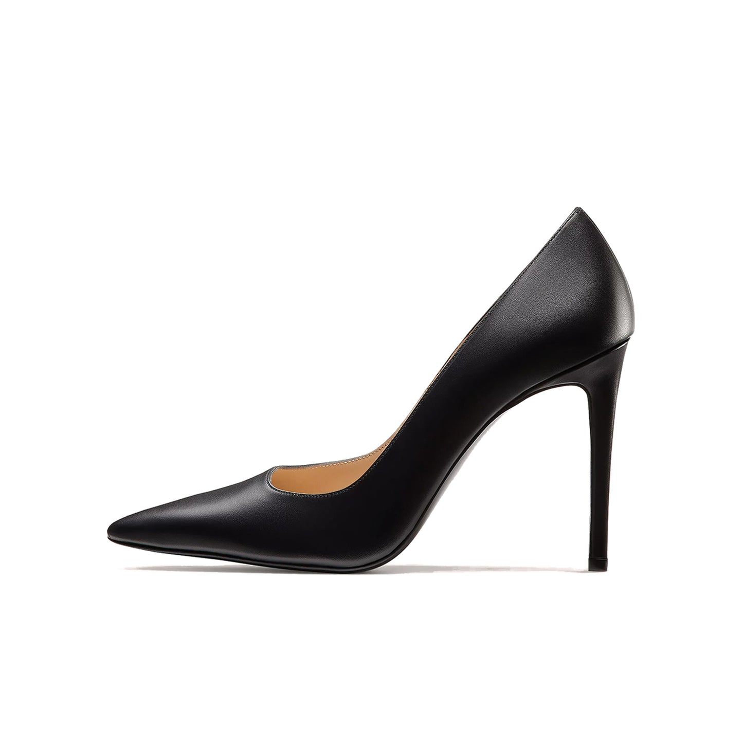Black Pointed-Toe Slip-On High Heels