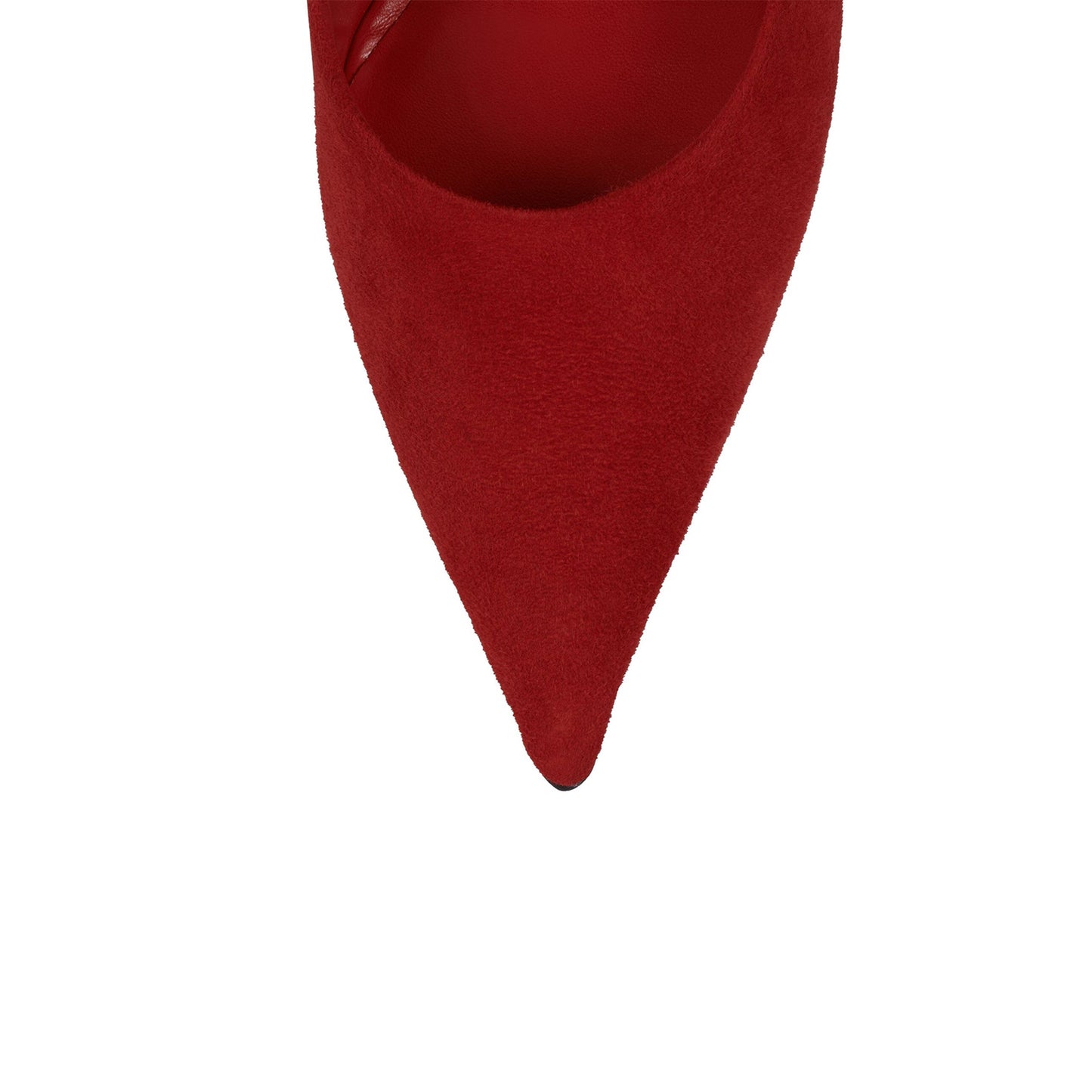 Red Contrast Double Textures Pointed-Toe Backless High Heels
