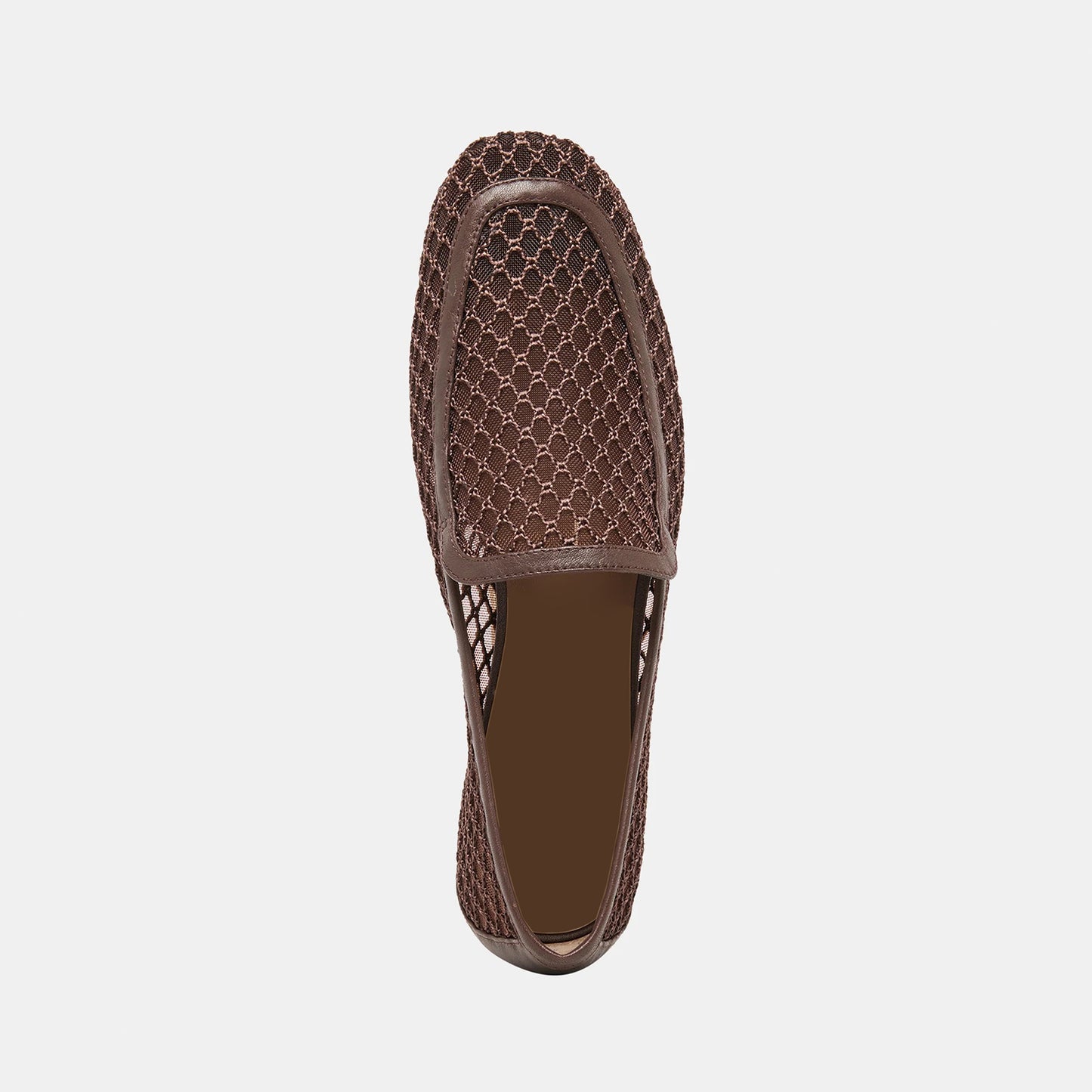 Chocolate Mesh Square-Toe Simple Classic Slip-On Ballet Flats