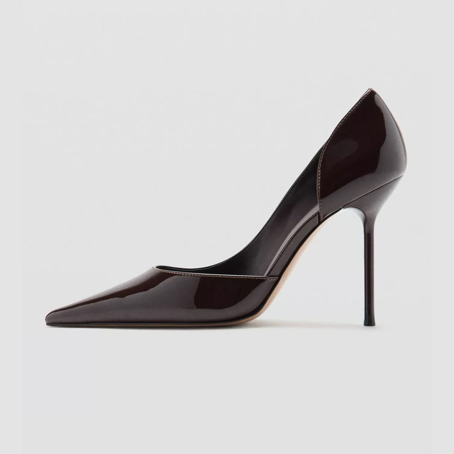Patent Burgundy Pointed-Toe Chic Slip-On High Stiletto Heels
