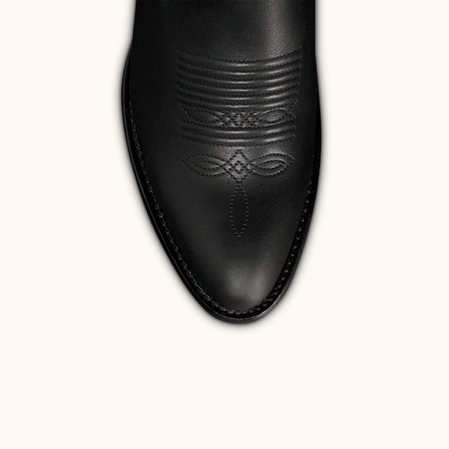 Black Round-Toe Chic Embroidery Classic Western Mid Calf Cowgirl Boots