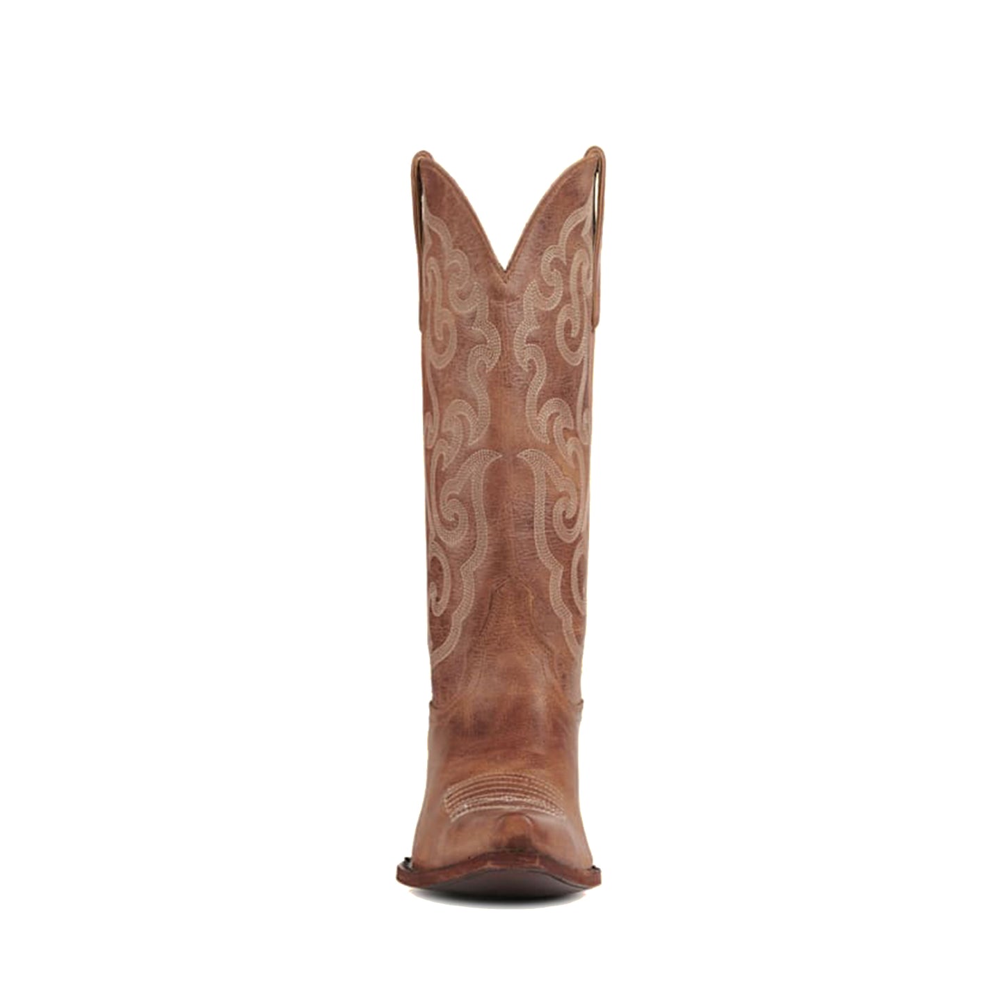 Taupe Snip-Toe Delicate Embroidery Mid Calf Classic Cowgirl Boots