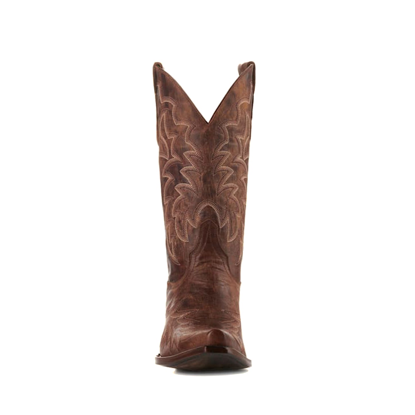 Brass Snip-Toe Delicate Embroidery Mid Calf Chic Cowgirl Boots