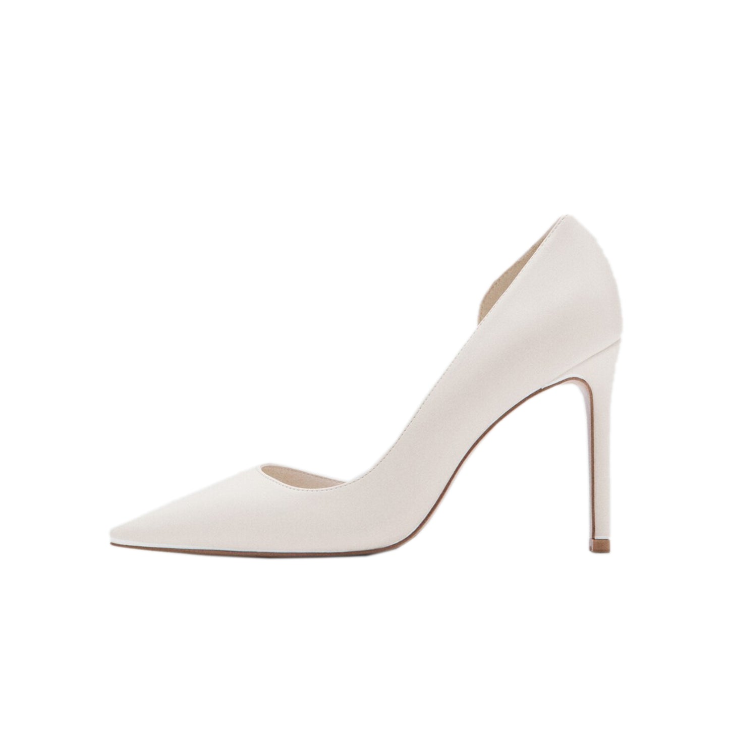 White Pointed-Toe Slip-On Sleek High Heels Pumps