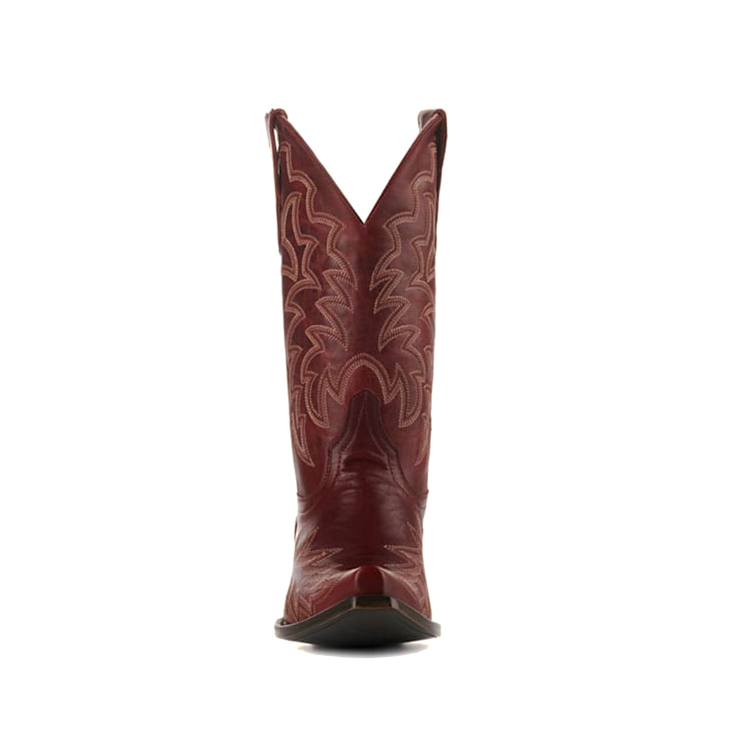 Dark Red Snip-Toe Delicate Embroidery Mid Calf Chic Cowgirl Boots