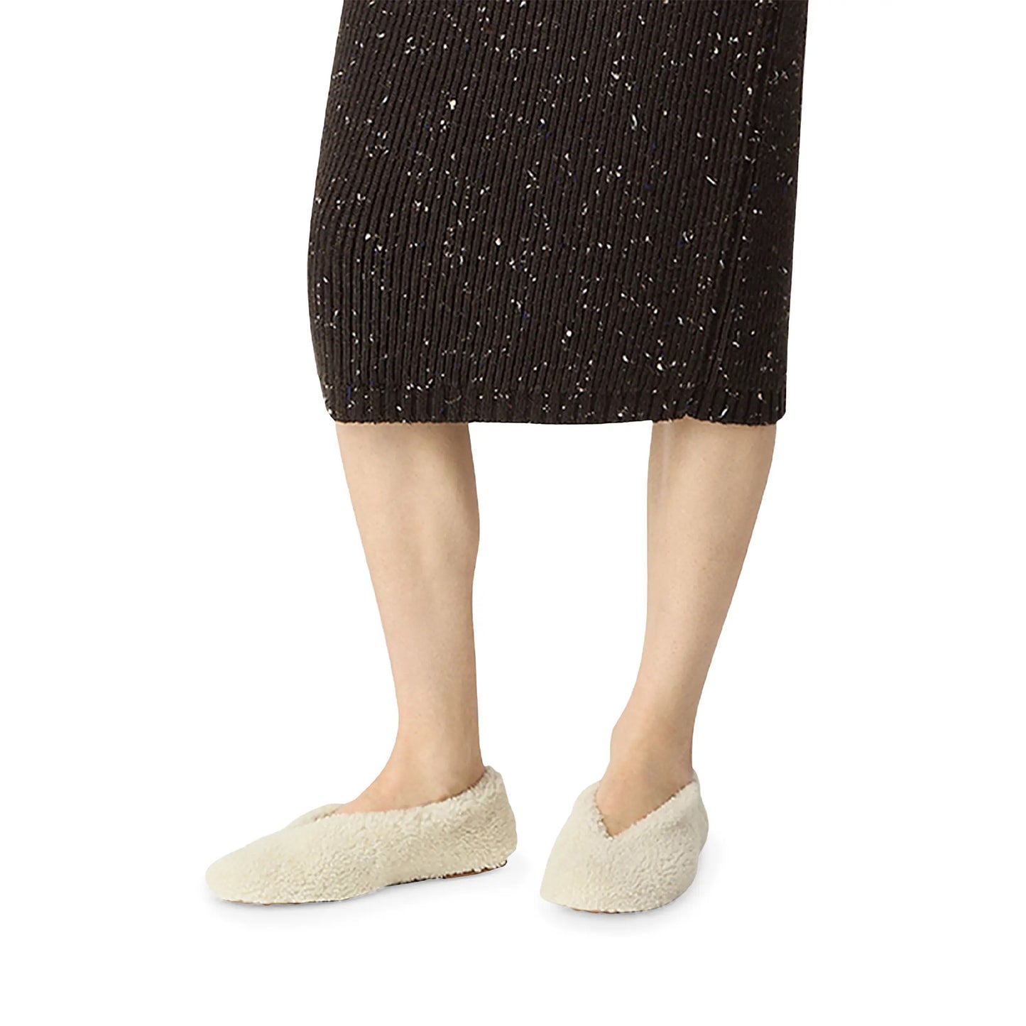 Ivory Plush Round-Toe Classic Ballet Flats