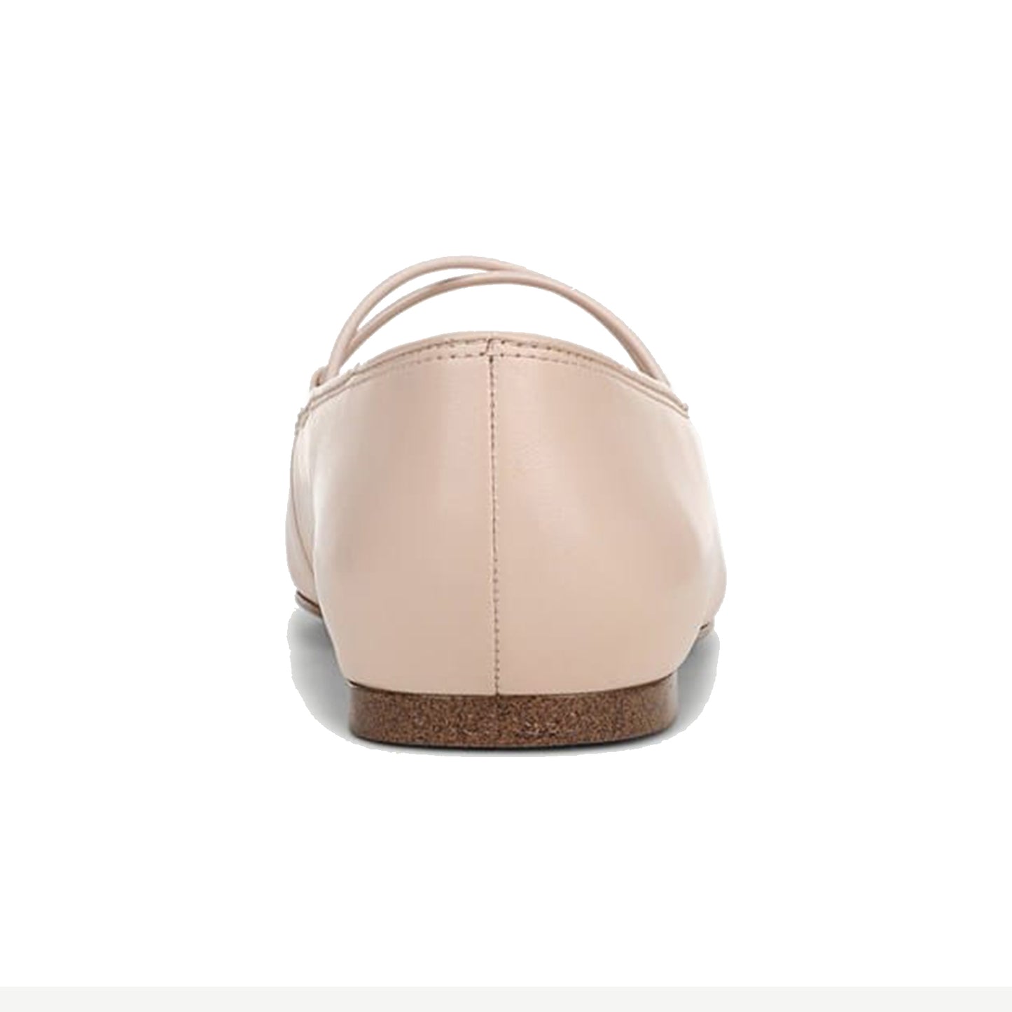 Blush Pink Round-Toe Crossed Vamp Straps Classic Flats