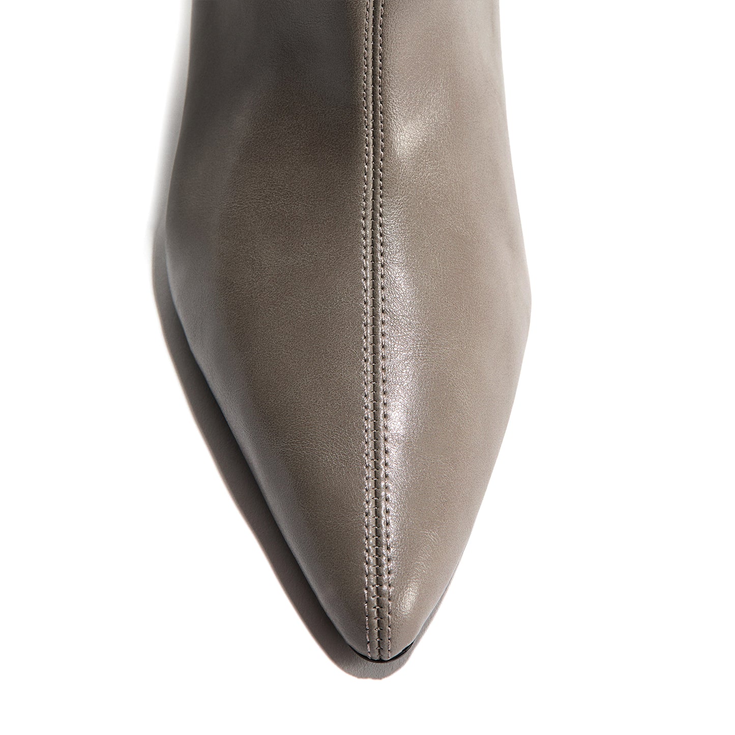 Gray Pointed-Toe Sleek Wide Calf Knee High Stiletto Boots