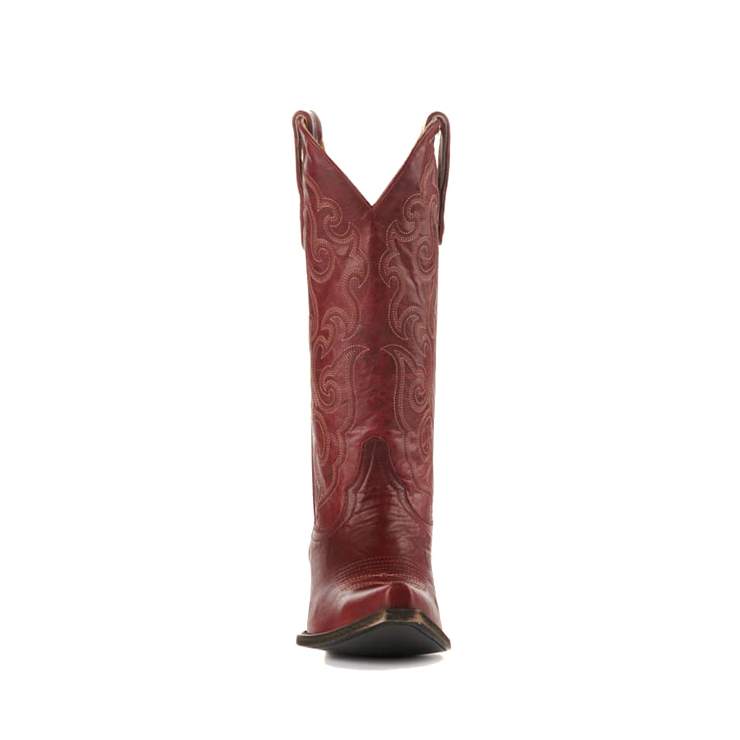 Red Snip-Toe Delicate Embroidery Mid Calf Classic Cowgirl Boots