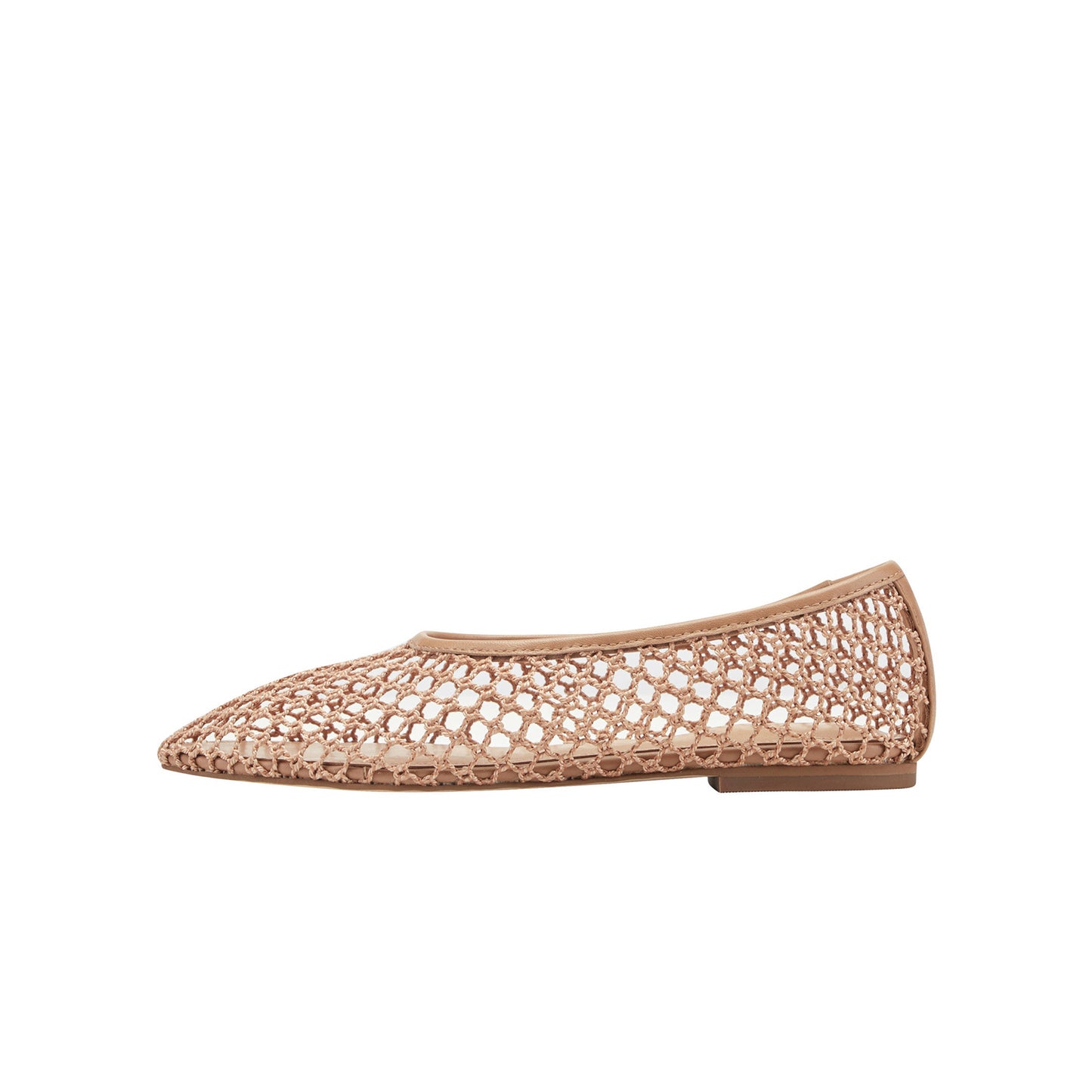 Nude Mesh Round-Toe Classic Slip-On Stylish Ballet Flats