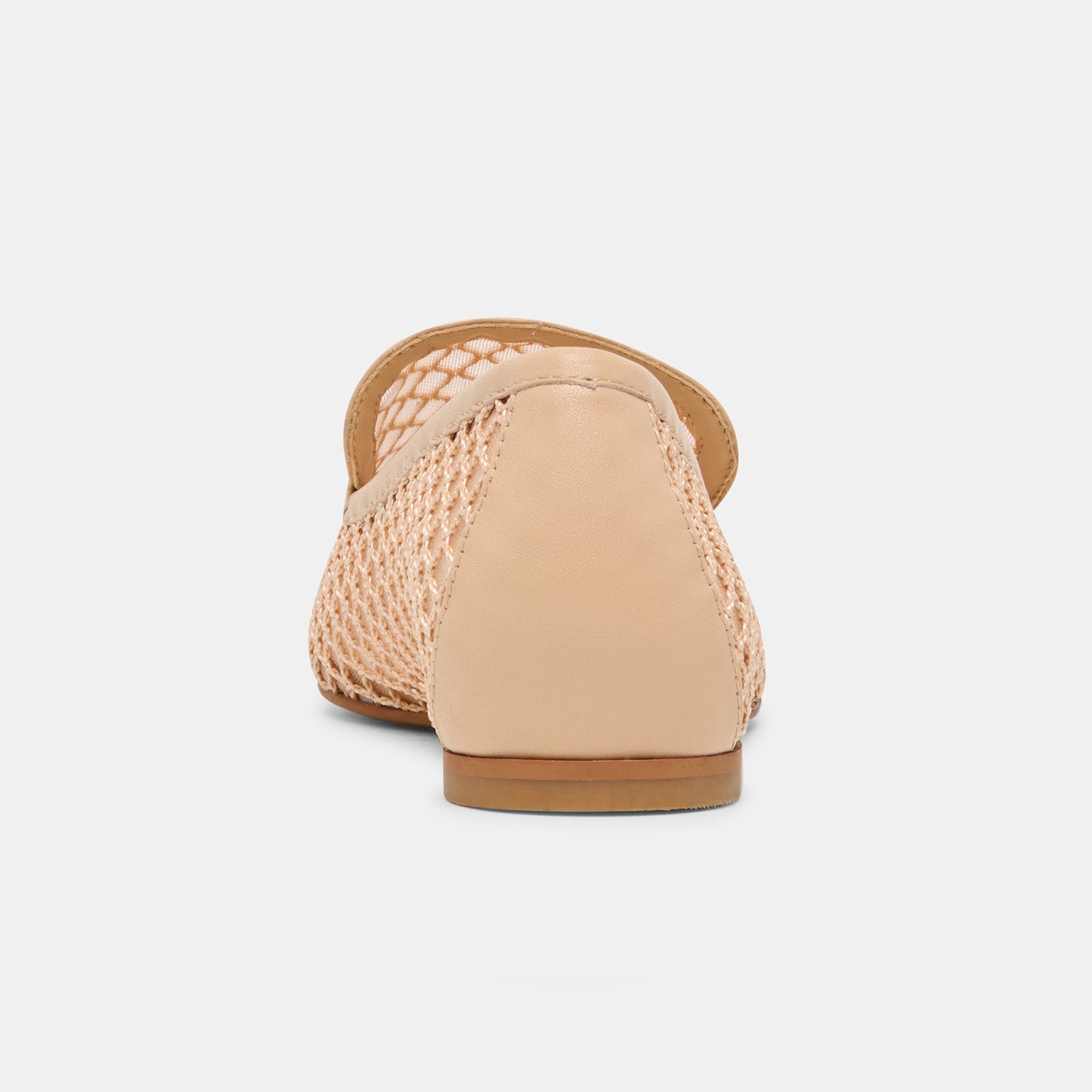 Beige Mesh Square-Toe Simple Classic Slip-On Ballet Flats