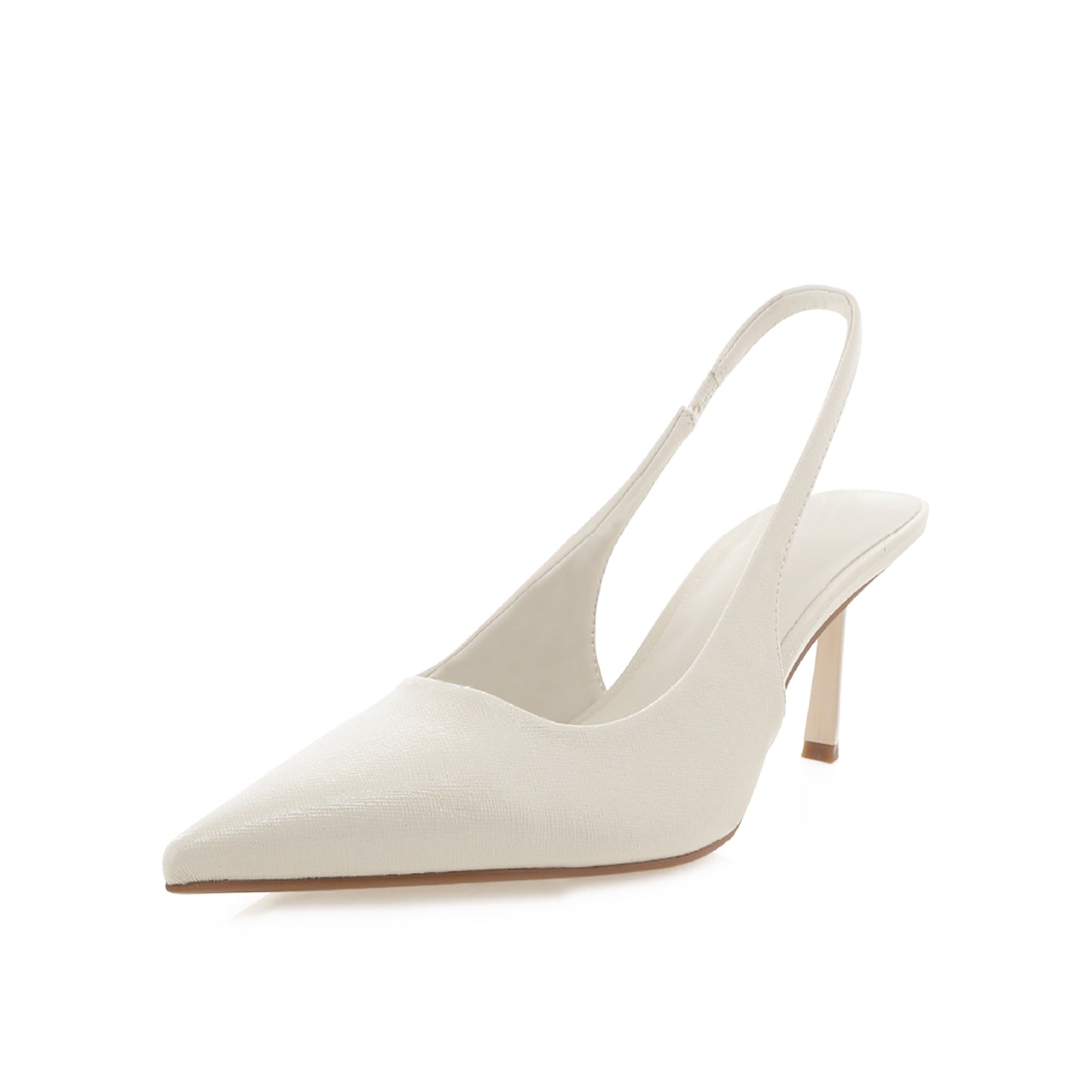 Bone Classic Pointed-Toe Slip-On Slingback Kitten Heels