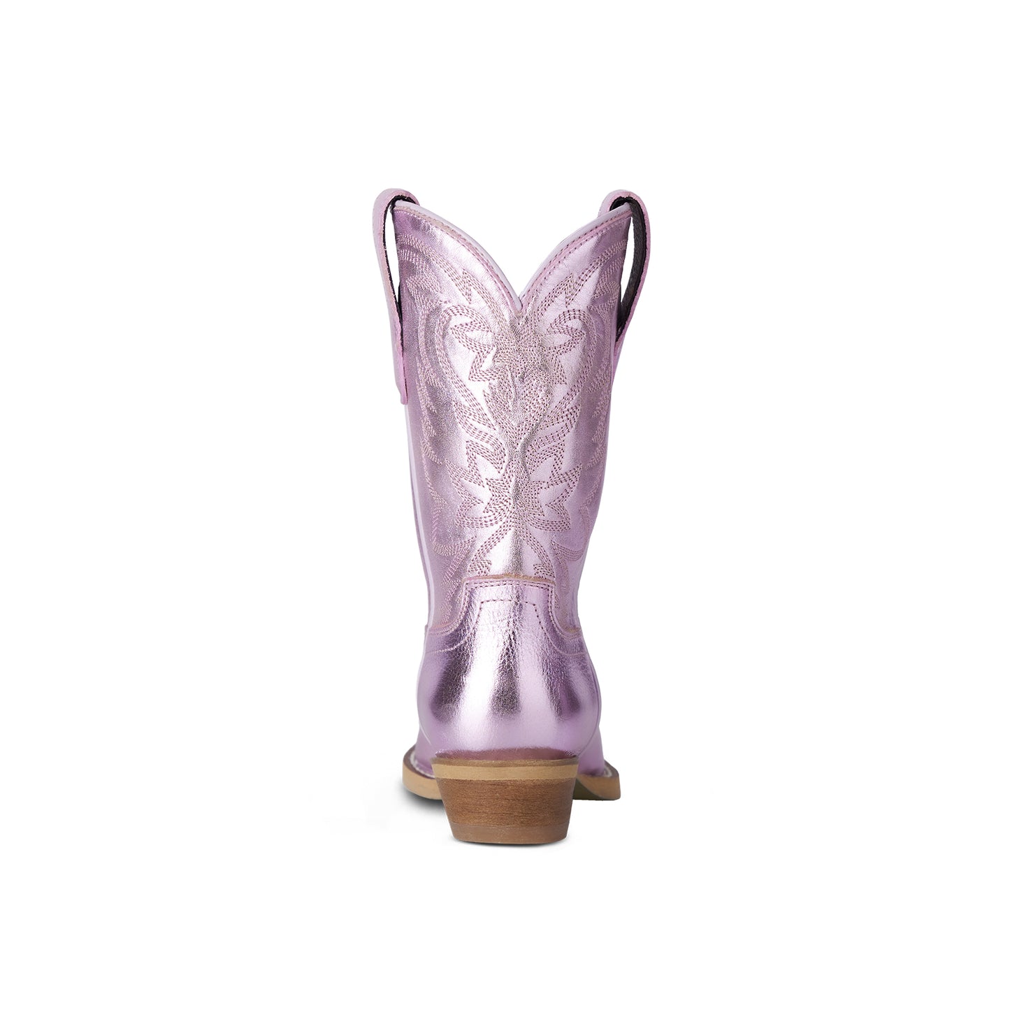 Metallic Lavender Snip-Toe Western Embroidery Ankle Classic Cowgirl Boots