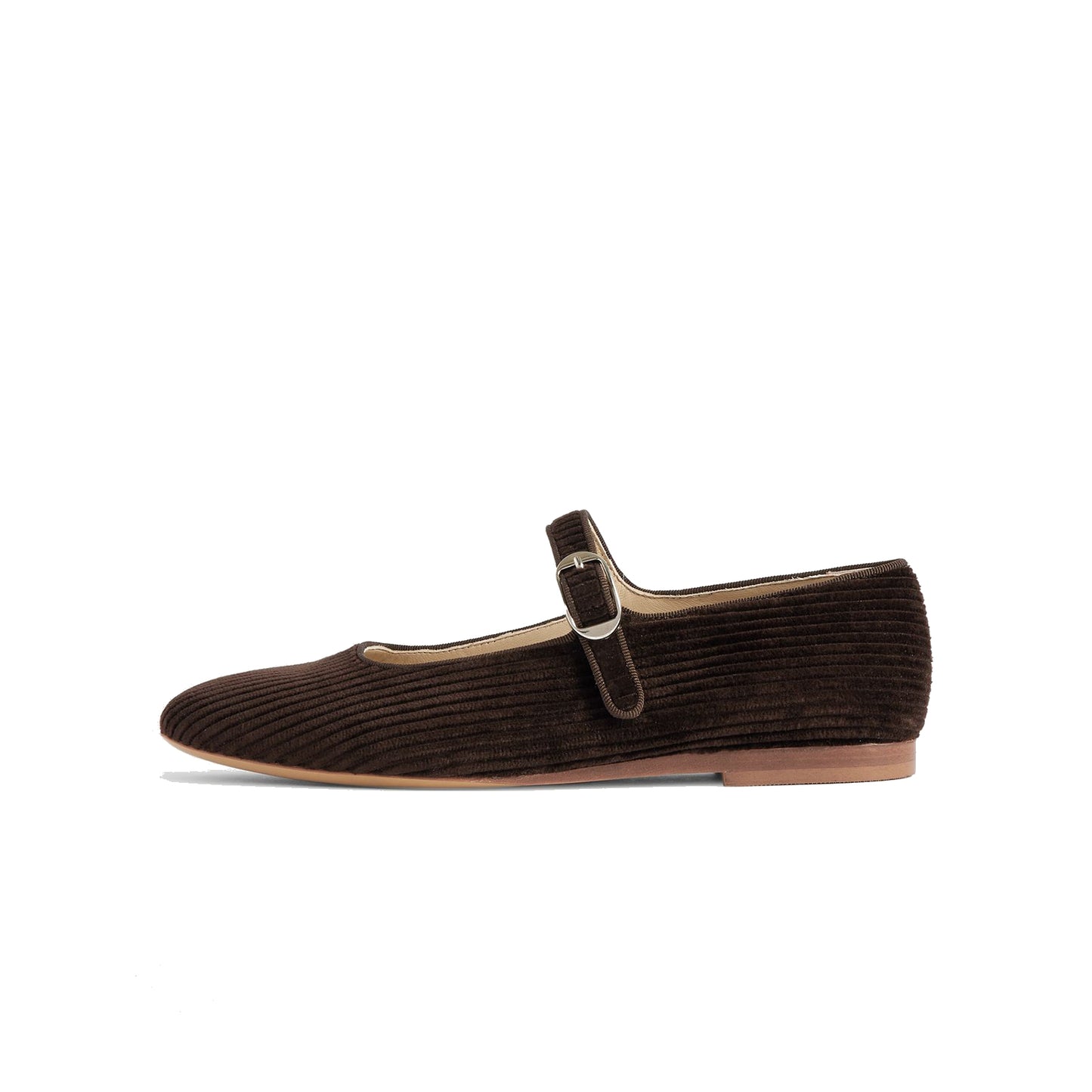 Black Threaded Fabric Square-Toe Mary Jane Slip-On Ballet Flats