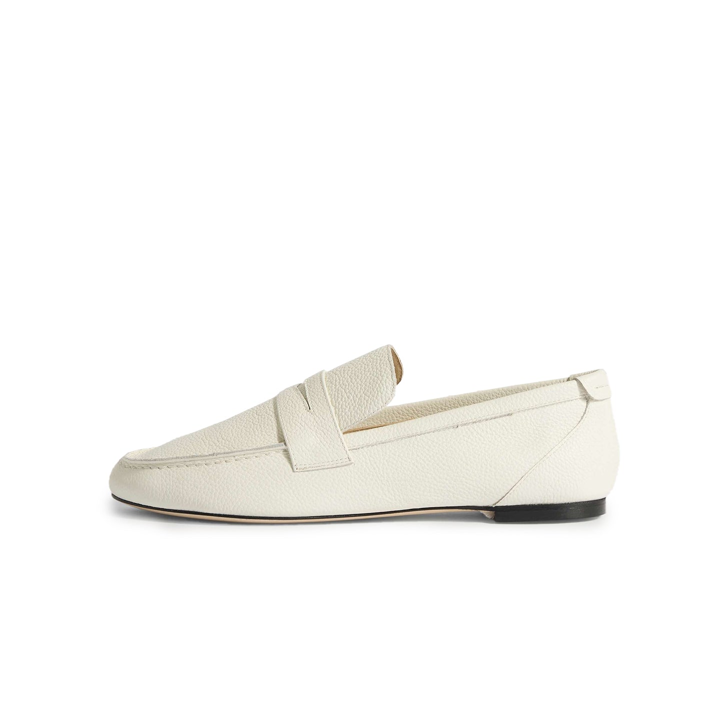 White Vegan Leather Round-Toe Slip-On Chic Loafers Flats