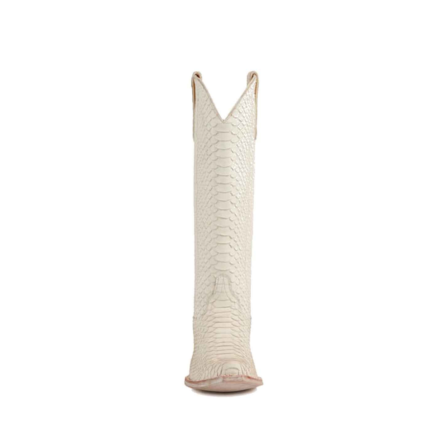 White Snakeskin Print Snip-Toe Classic Wide Calf Knee High Cowgirl Boots