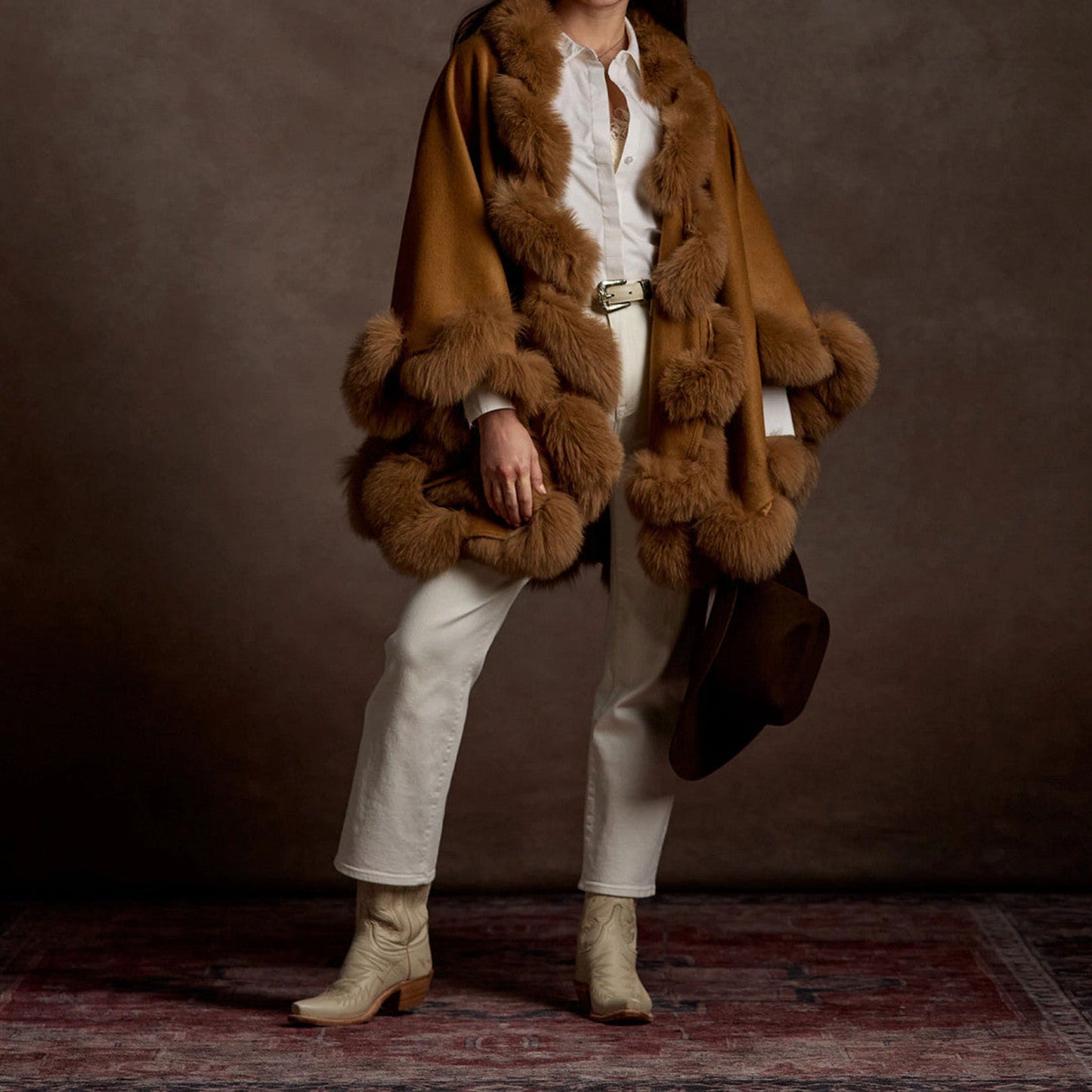 Cream Snip-Toe Western Embroidery Wide Calf Knee High Cowgirl Boots
