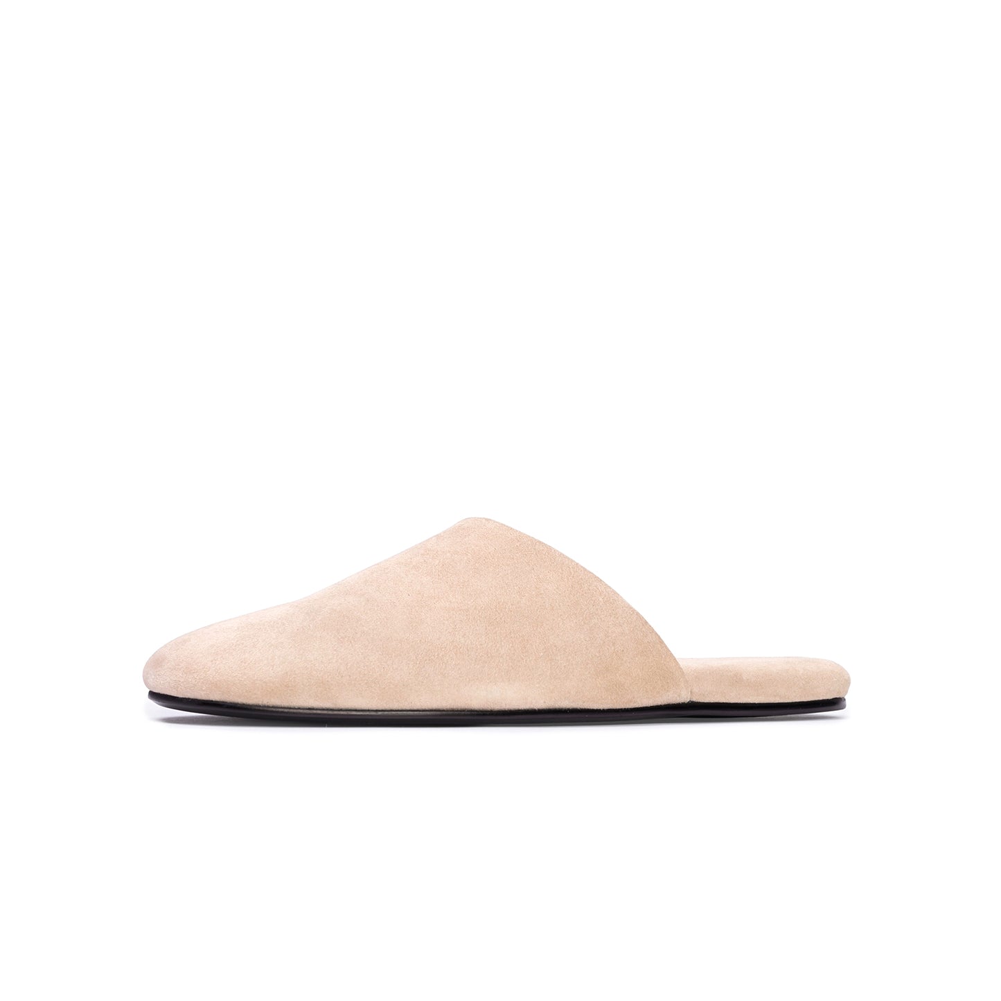 Pink Faux Suede Round-Toe Simple Slip-on Backless Ballet Flats