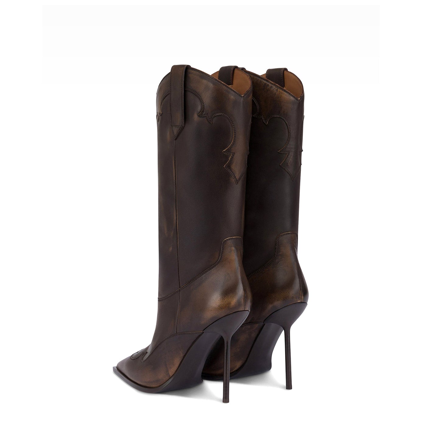 Ebony Pointed-Toe Simple Mid Calf Chic Stiletto Boots