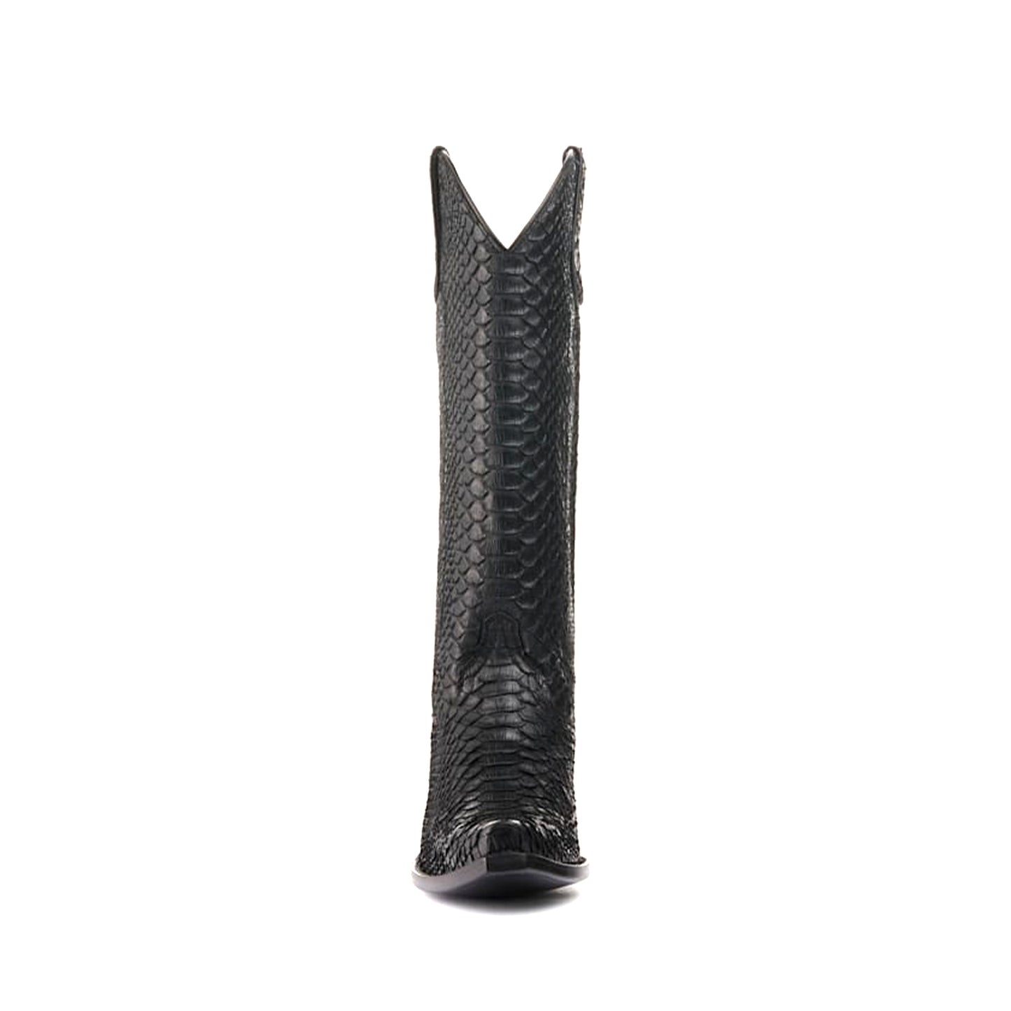 Black Snakeskin Print Snip-Toe Classic Wide Calf Knee High Cowgirl Boots