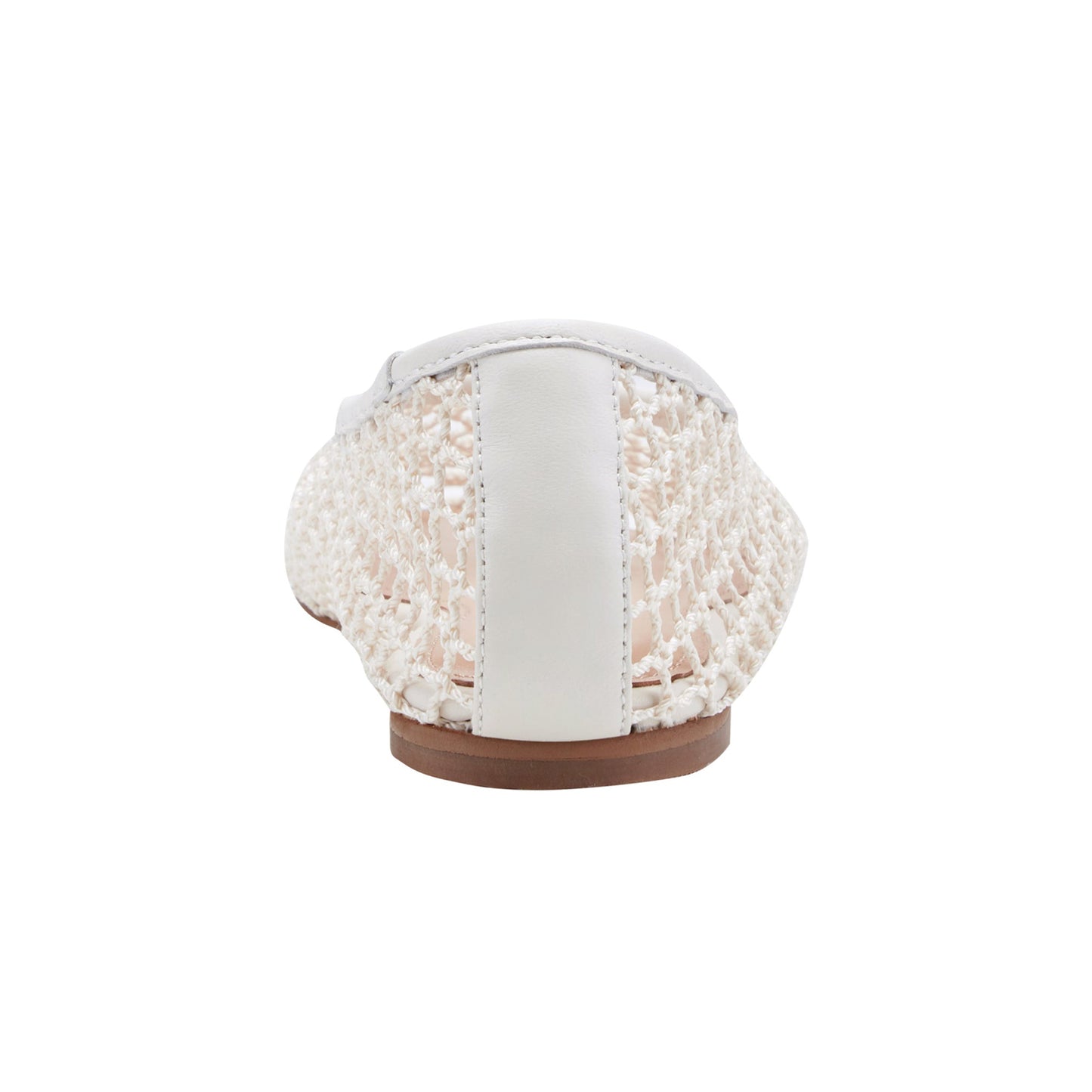 Ivory Mesh Round-Toe Classic Slip-On Stylish Ballet Flats