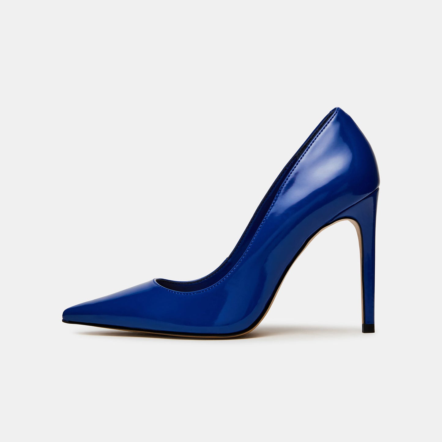 Marine Blue Pointed-Toe Slip-On Classic High Heels