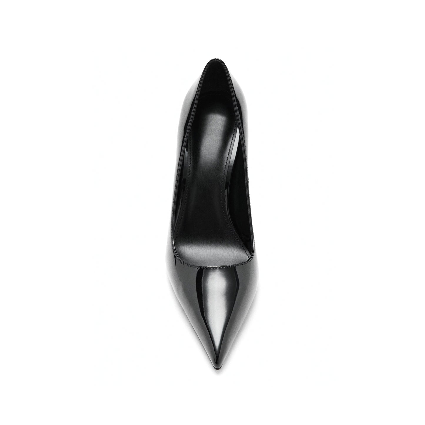 Patent Black Pointed-Toe Stiletto No closure High Heels