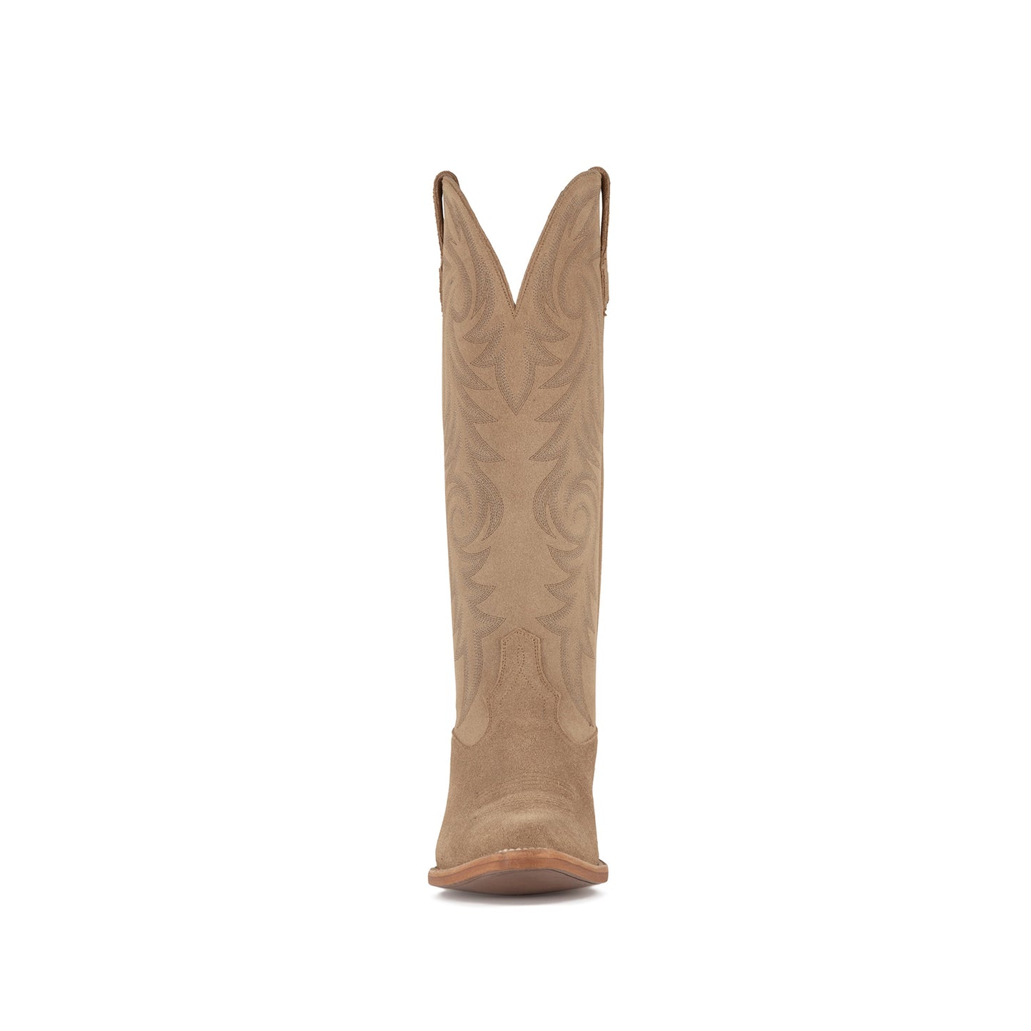 Sand Snip-Toe Western Embroidery Classic Wide Calf Knee High Cowgirl Boots
