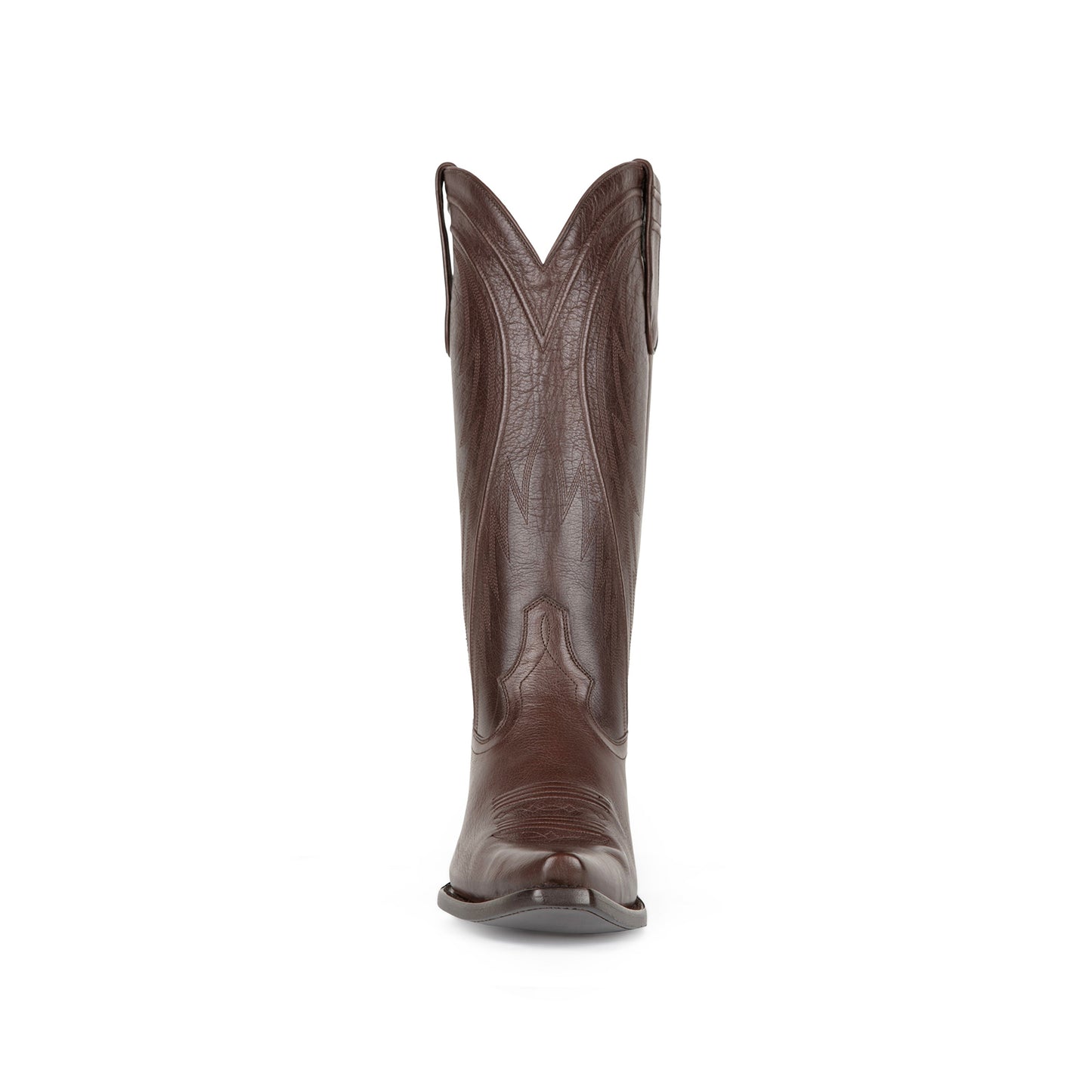 Chocolate Snip-Toe Classic Embroidery Chic Mid Calf Cowgirl Boots