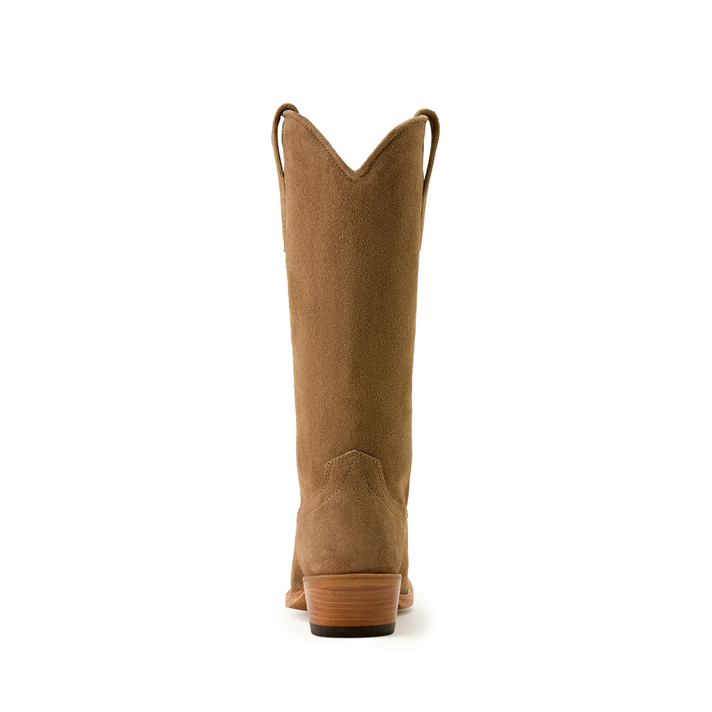 Tan Faux Suede Round-Toe Simple Mid Calf Classic Cowgirl Boots