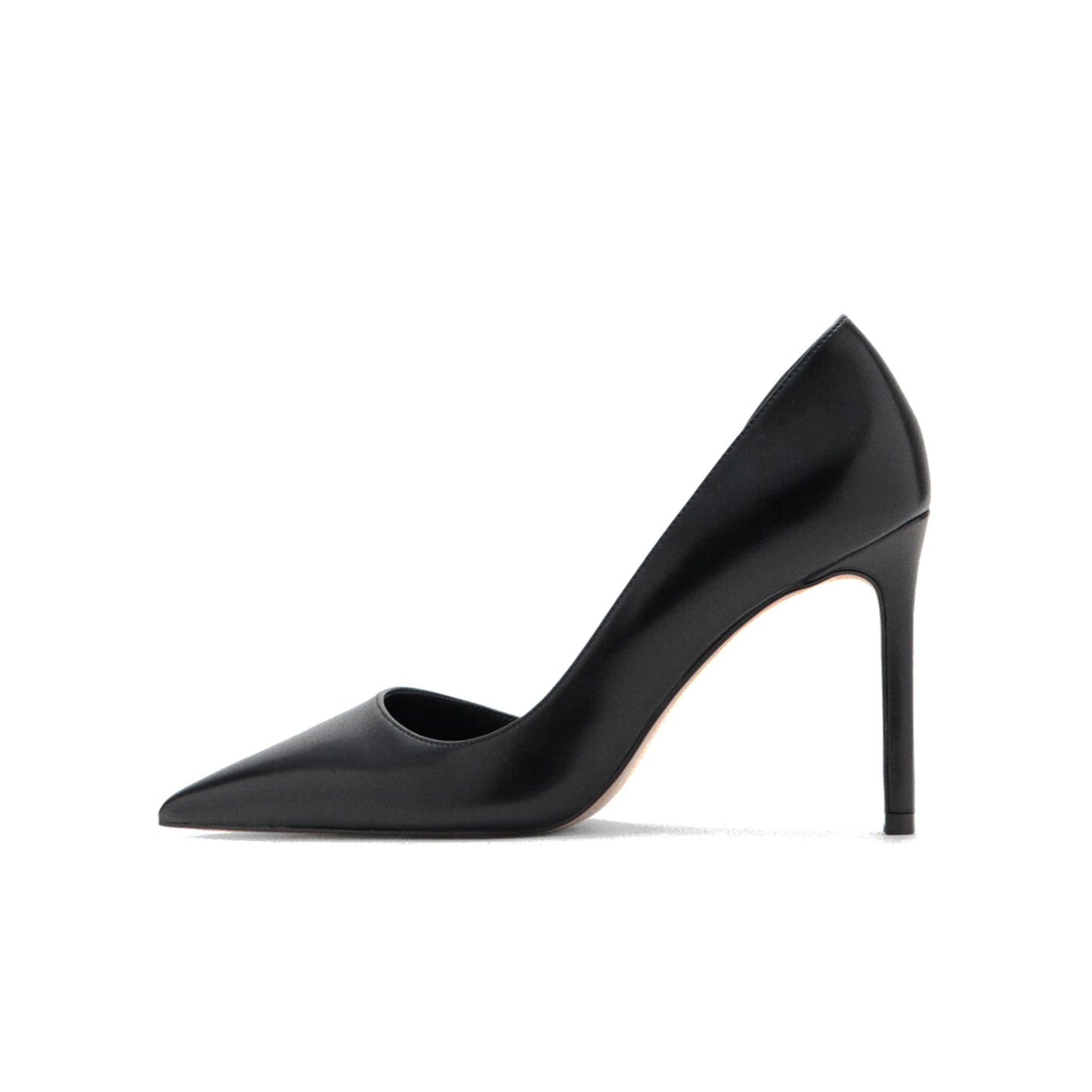 Black Pointed-Toe Slip-On Sleek High Heels Pumps